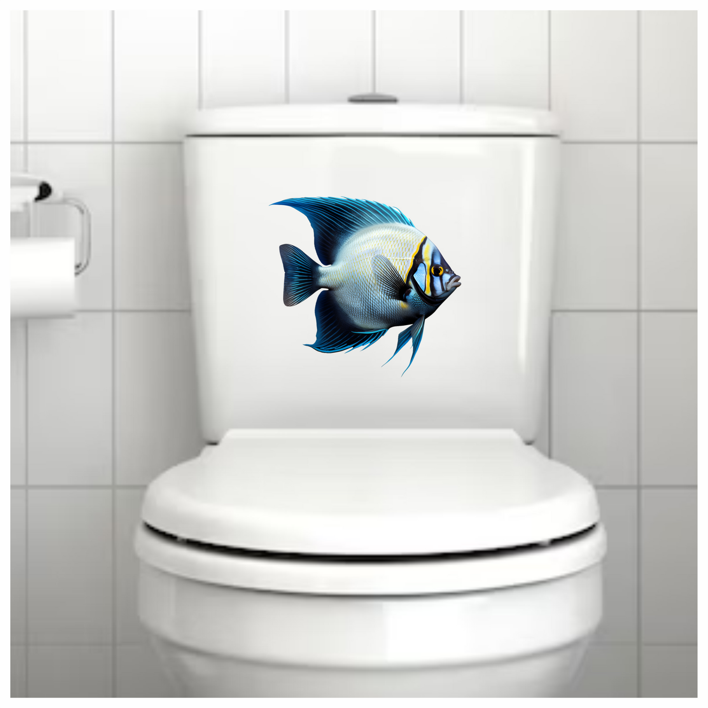 Blue Tropical Fish Angelfish Aquarium Vinyl Sticker Decal