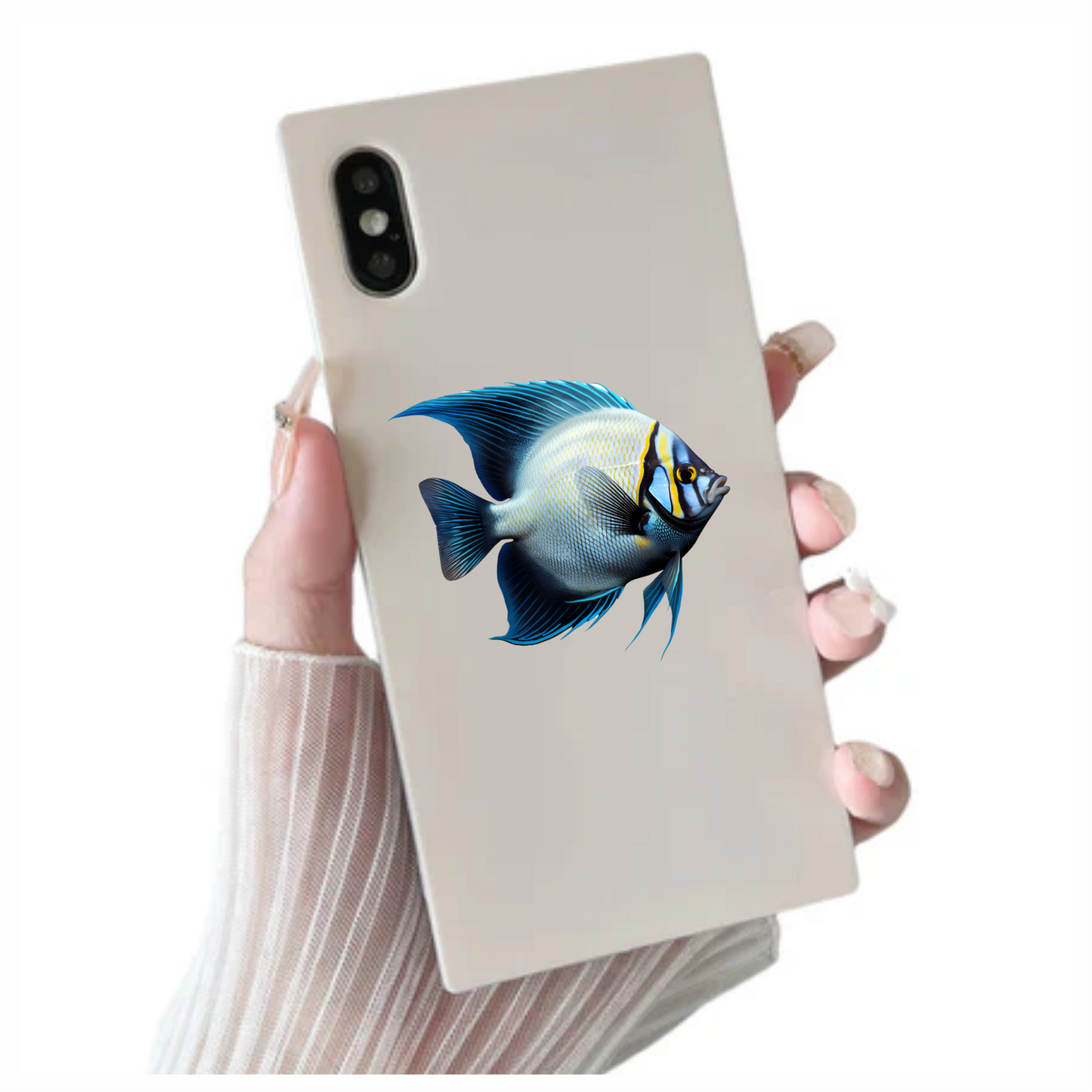 Blue Tropical Fish Angelfish Aquarium Vinyl Sticker Decal