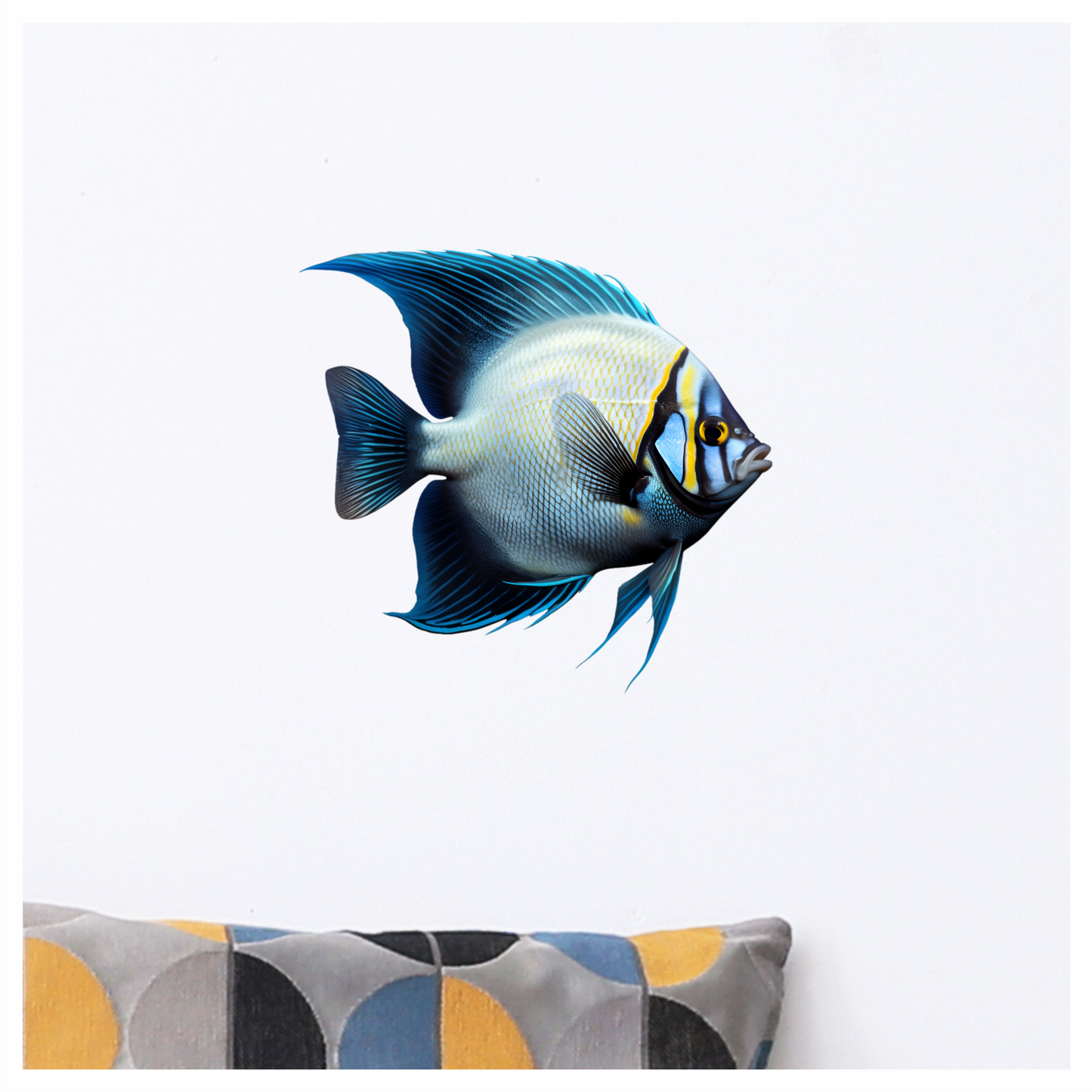 Blue Tropical Fish Angelfish Aquarium Vinyl Sticker Decal