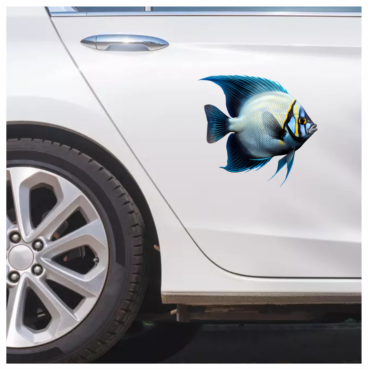 Blue Tropical Fish Angelfish Aquarium Vinyl Sticker Decal