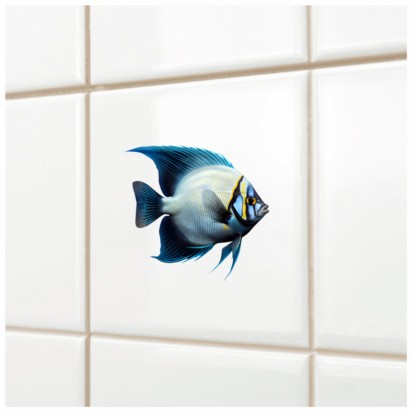 Blue Tropical Fish Angelfish Aquarium Vinyl Sticker Decal