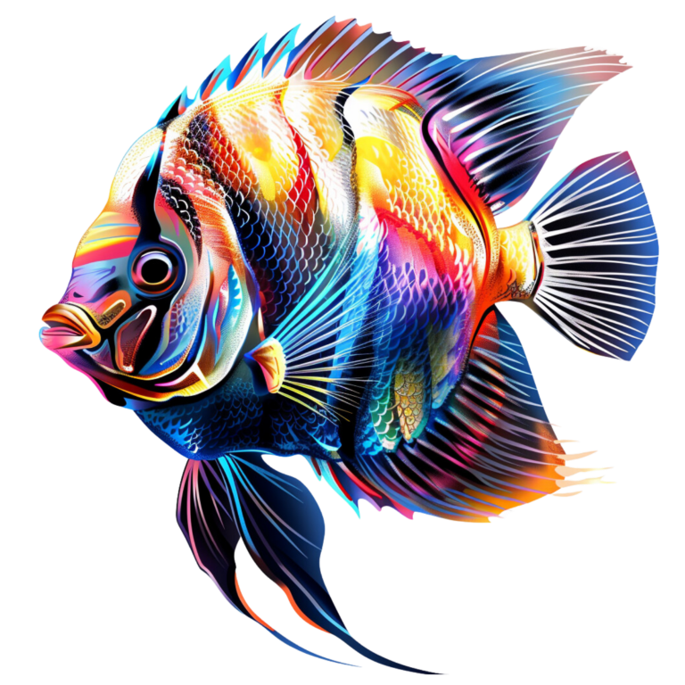 Bright Fish Tropical Angelfish Vinyl Sticker Decal