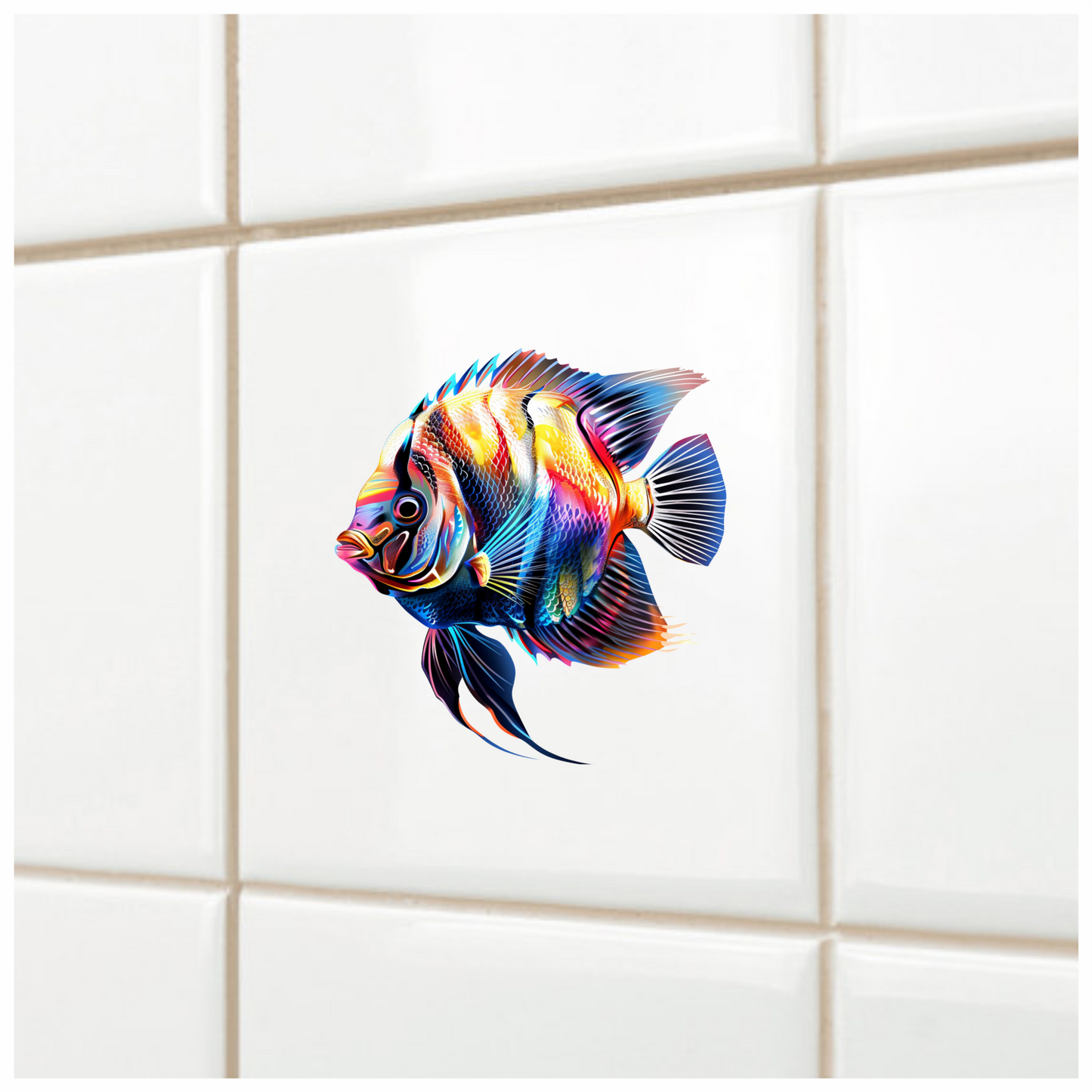 Bright Fish Tropical Angelfish Vinyl Sticker Decal