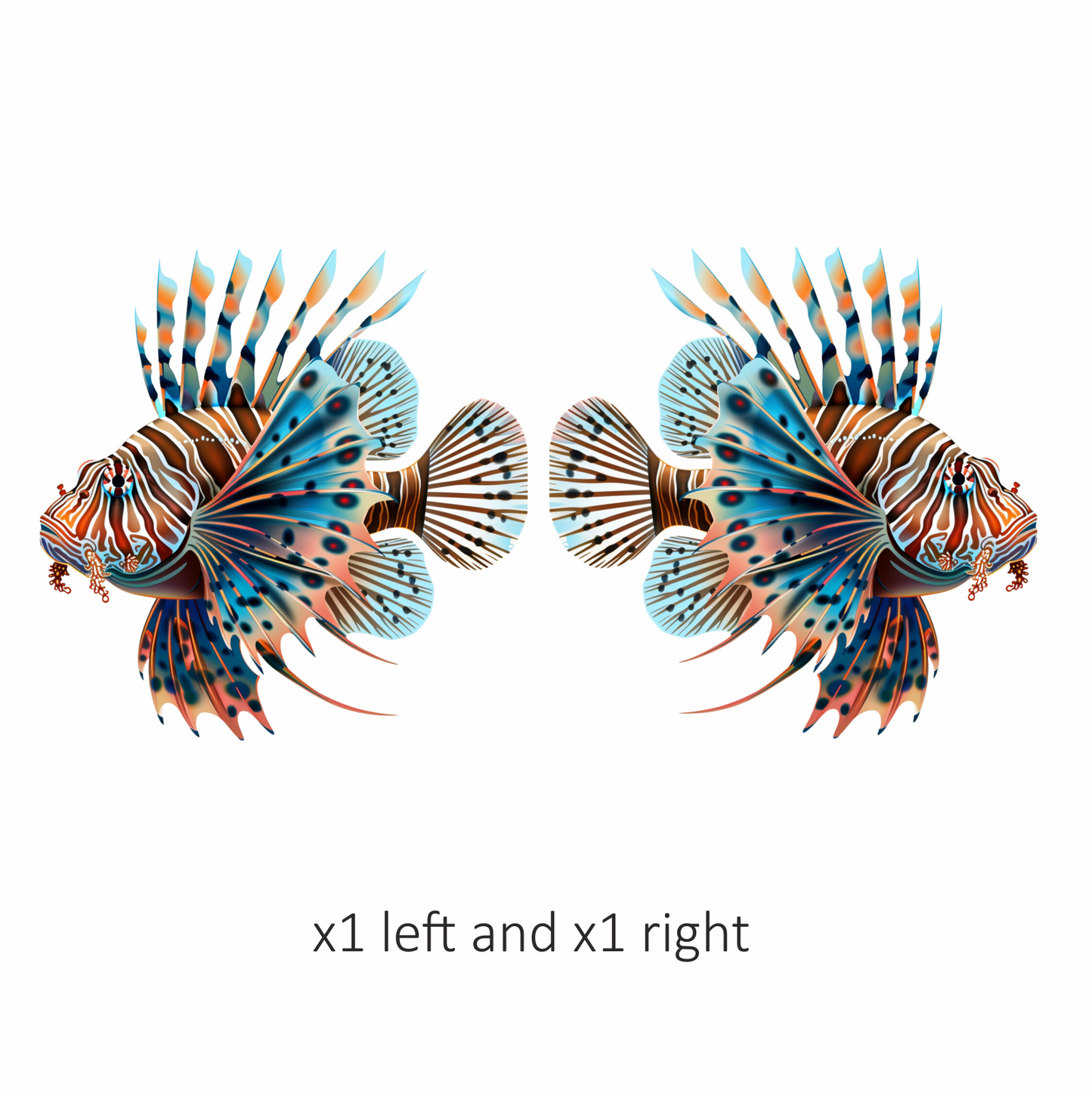 Blue Striped Lionfish Tropical Ocean Vinyl Sticker Decal