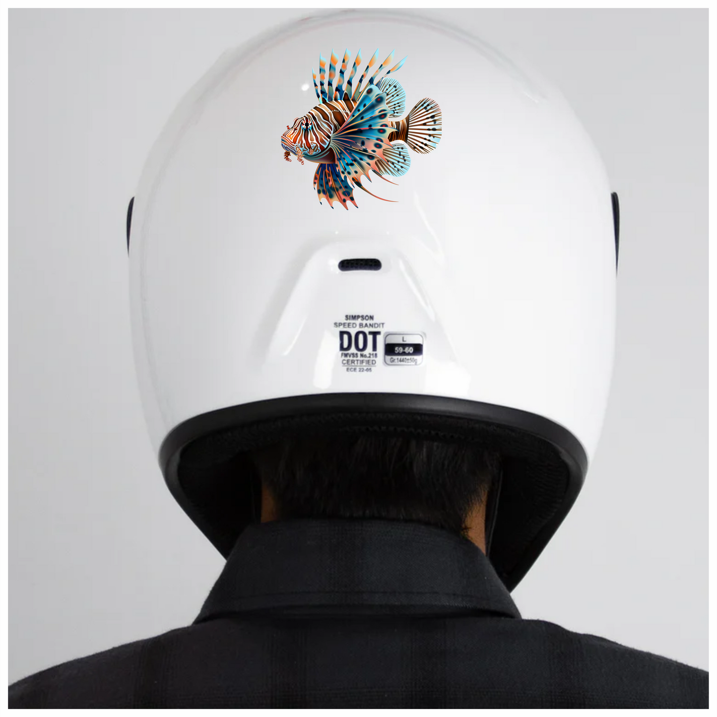 Blue Striped Lionfish Tropical Ocean Vinyl Sticker Decal