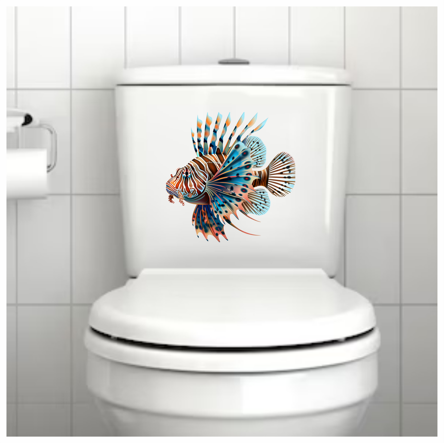 Blue Striped Lionfish Tropical Ocean Vinyl Sticker Decal