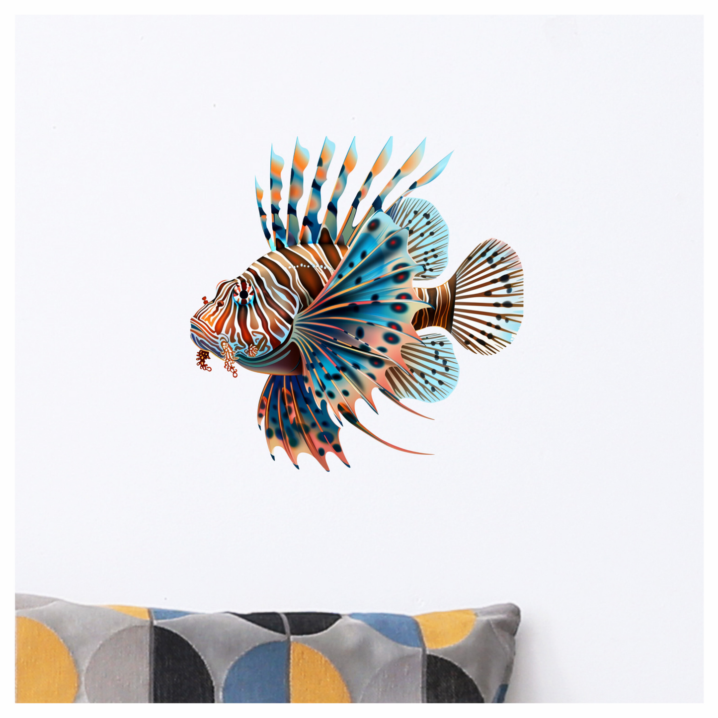 Blue Striped Lionfish Tropical Ocean Vinyl Sticker Decal
