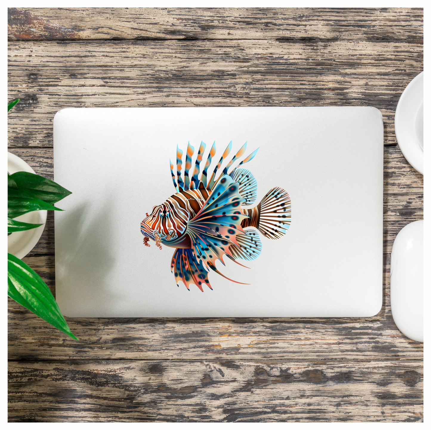 Blue Striped Lionfish Tropical Ocean Vinyl Sticker Decal