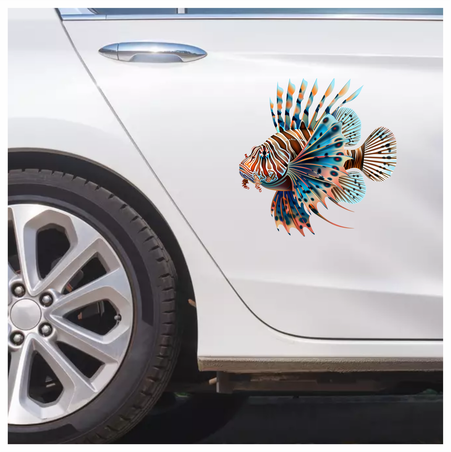 Blue Striped Lionfish Tropical Ocean Vinyl Sticker Decal