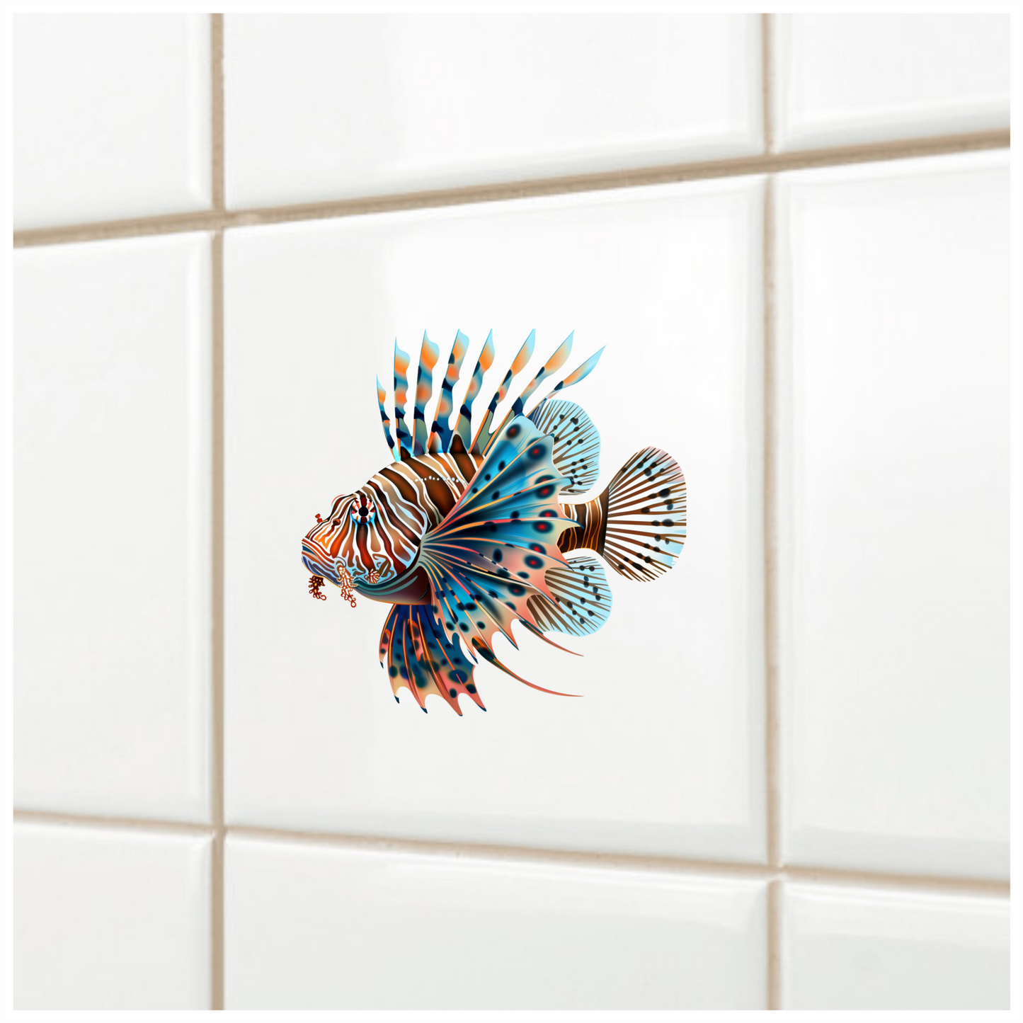 Blue Striped Lionfish Tropical Ocean Vinyl Sticker Decal