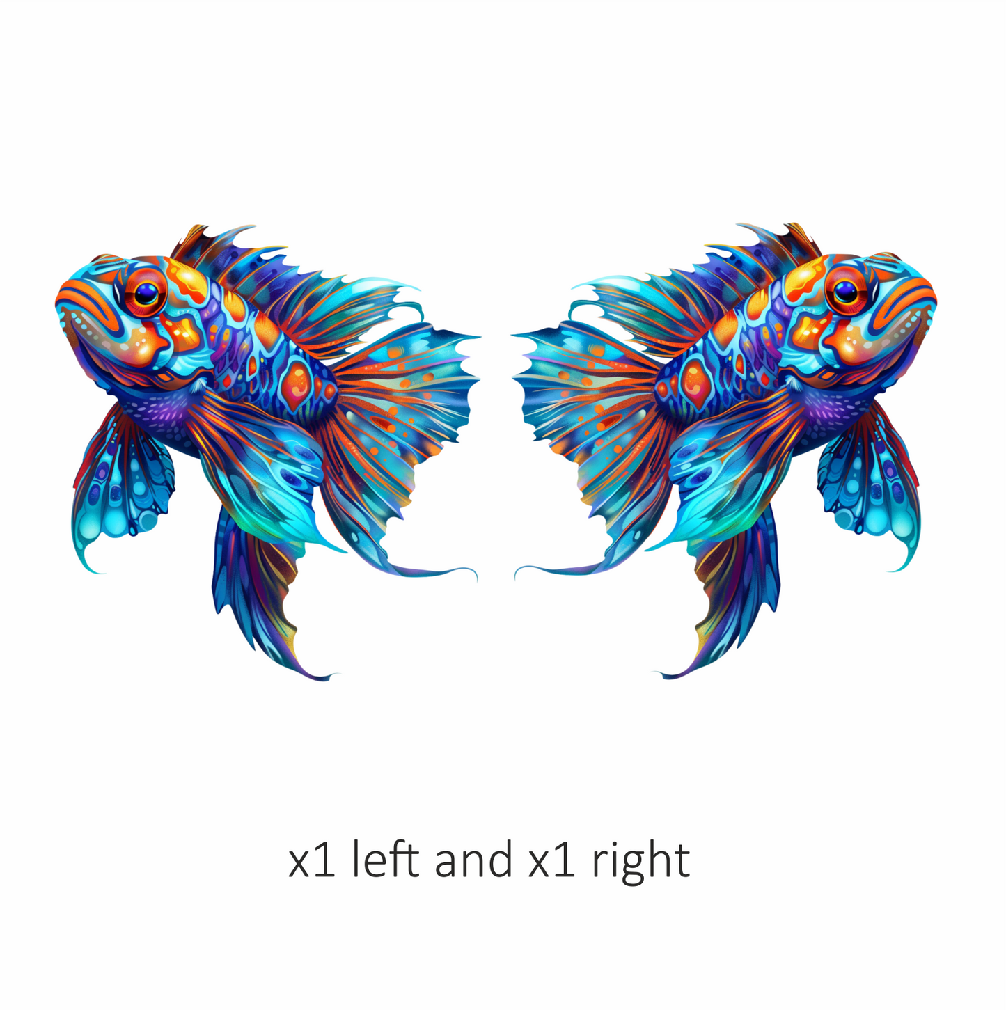 Blue Fish Betta Tropical Aquarium Vinyl Sticker Decal