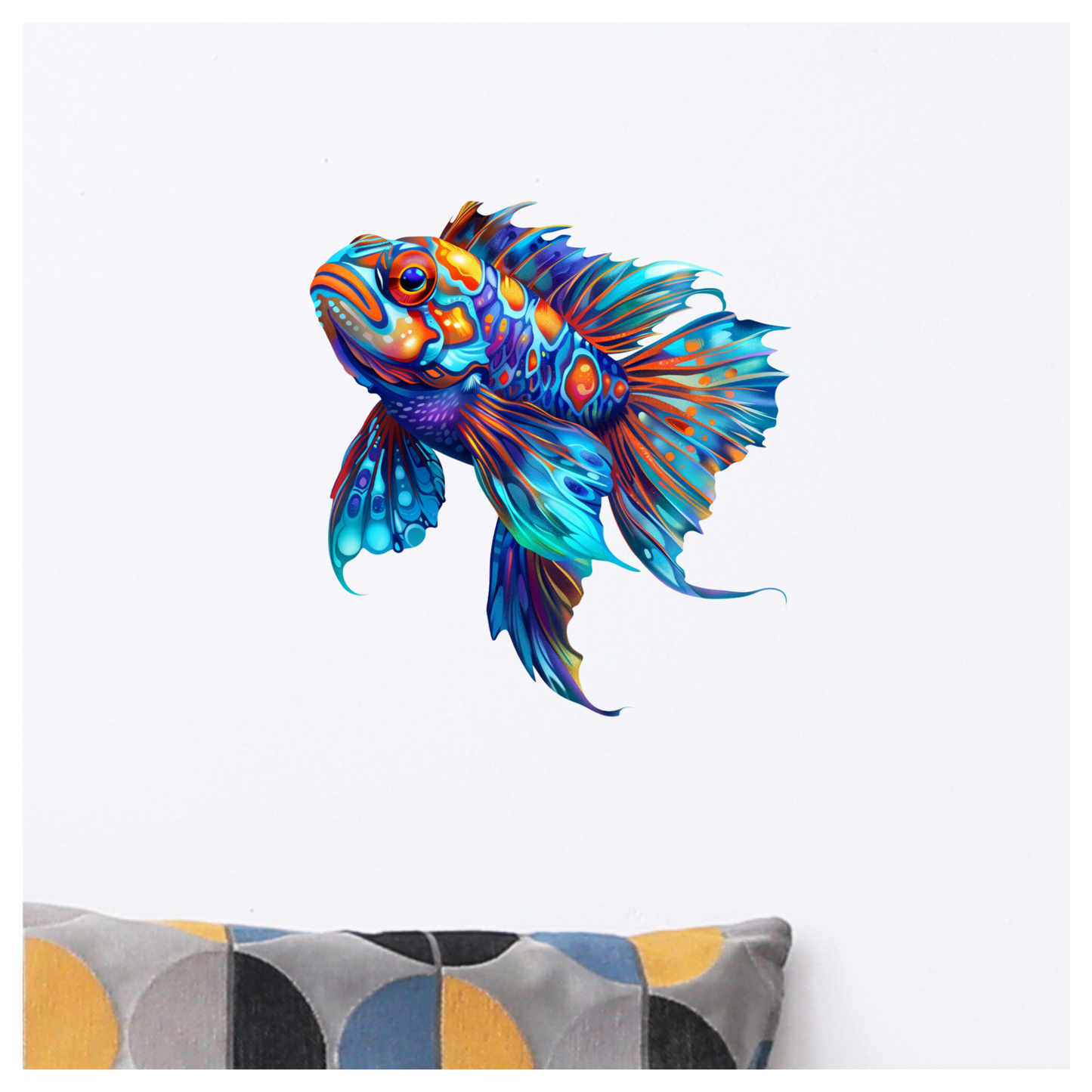 Blue Fish Betta Tropical Aquarium Vinyl Sticker Decal