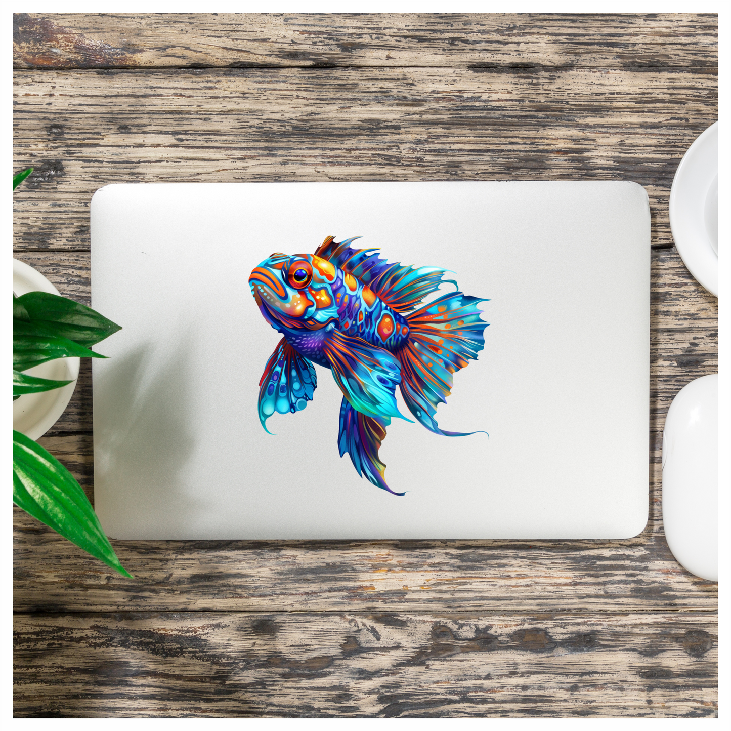 Blue Fish Betta Tropical Aquarium Vinyl Sticker Decal