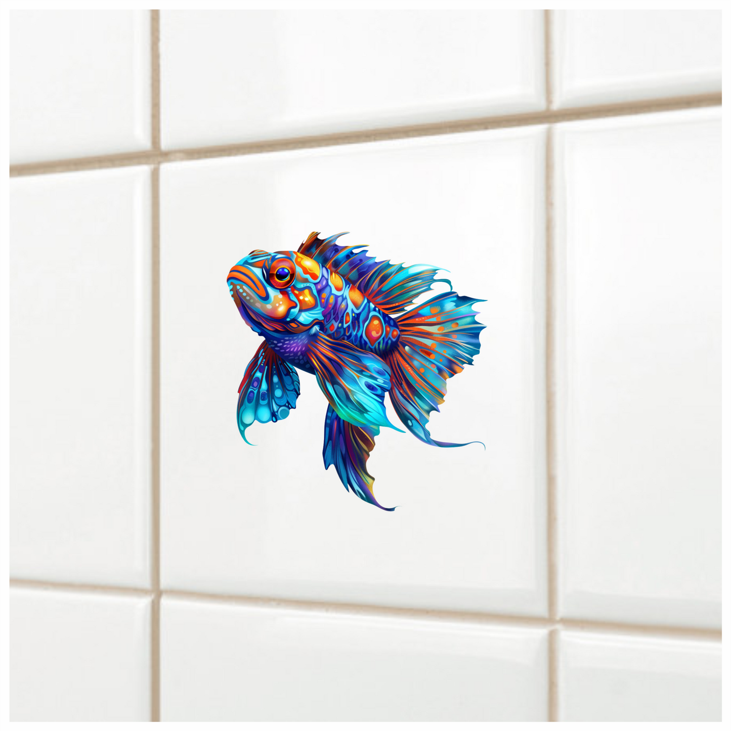 Blue Fish Betta Tropical Aquarium Vinyl Sticker Decal