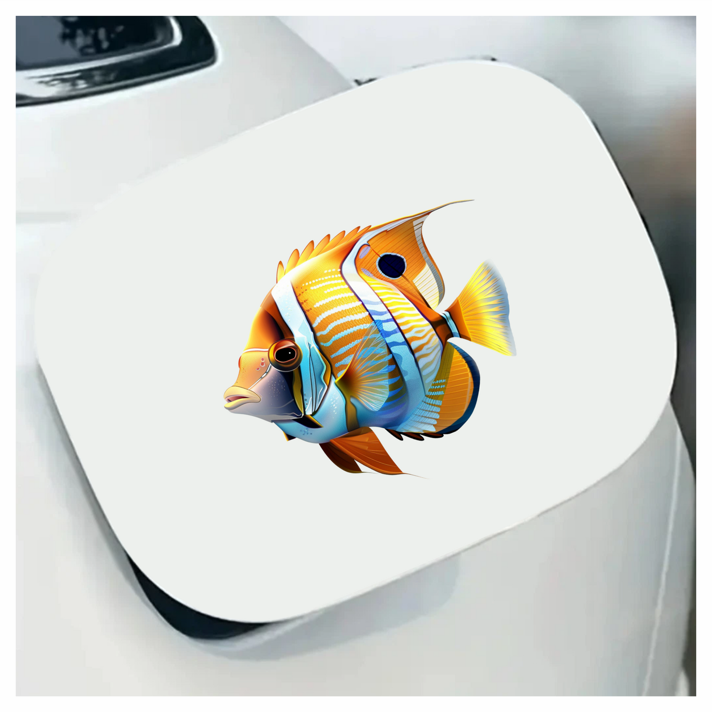 Orange Blue Fish Tropical Marine Vinyl Sticker Decal