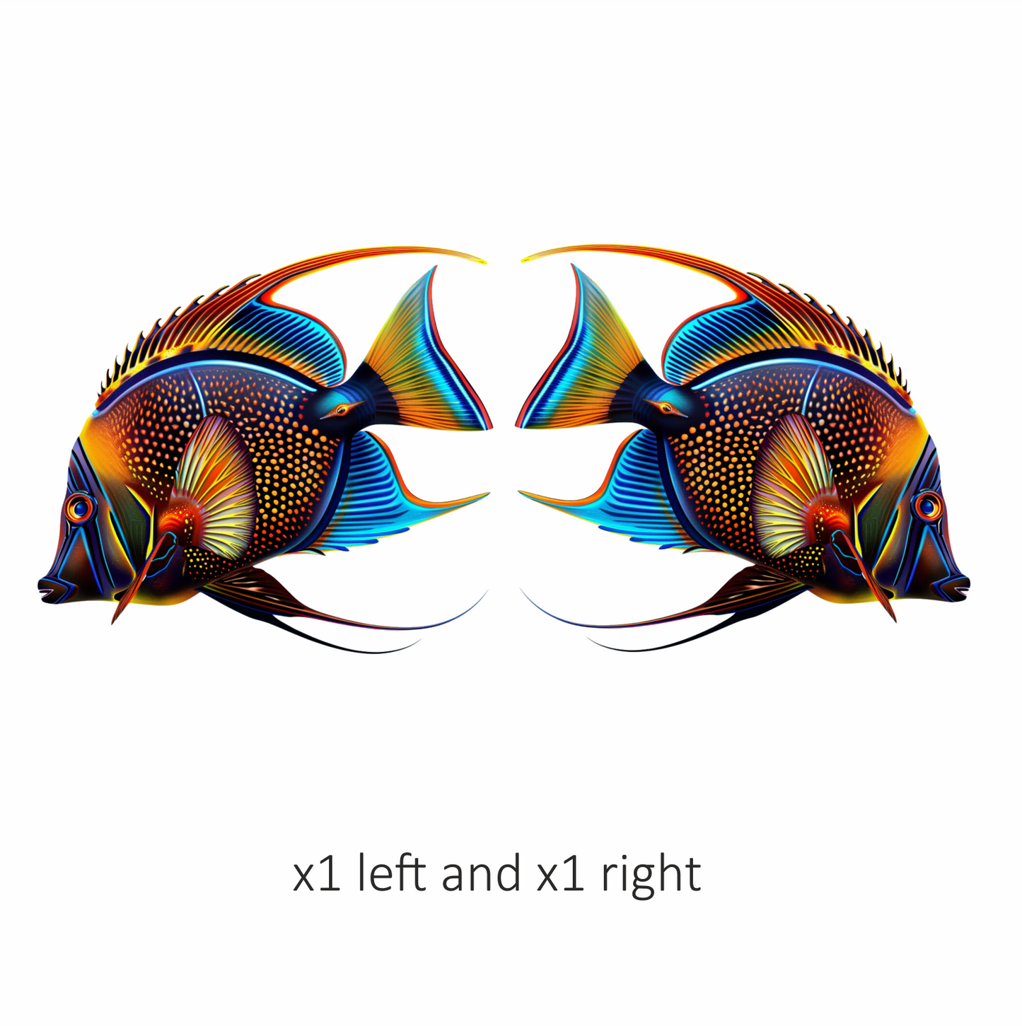 Blue Tropical Fish Angelfish Ocean Vinyl Sticker Decal