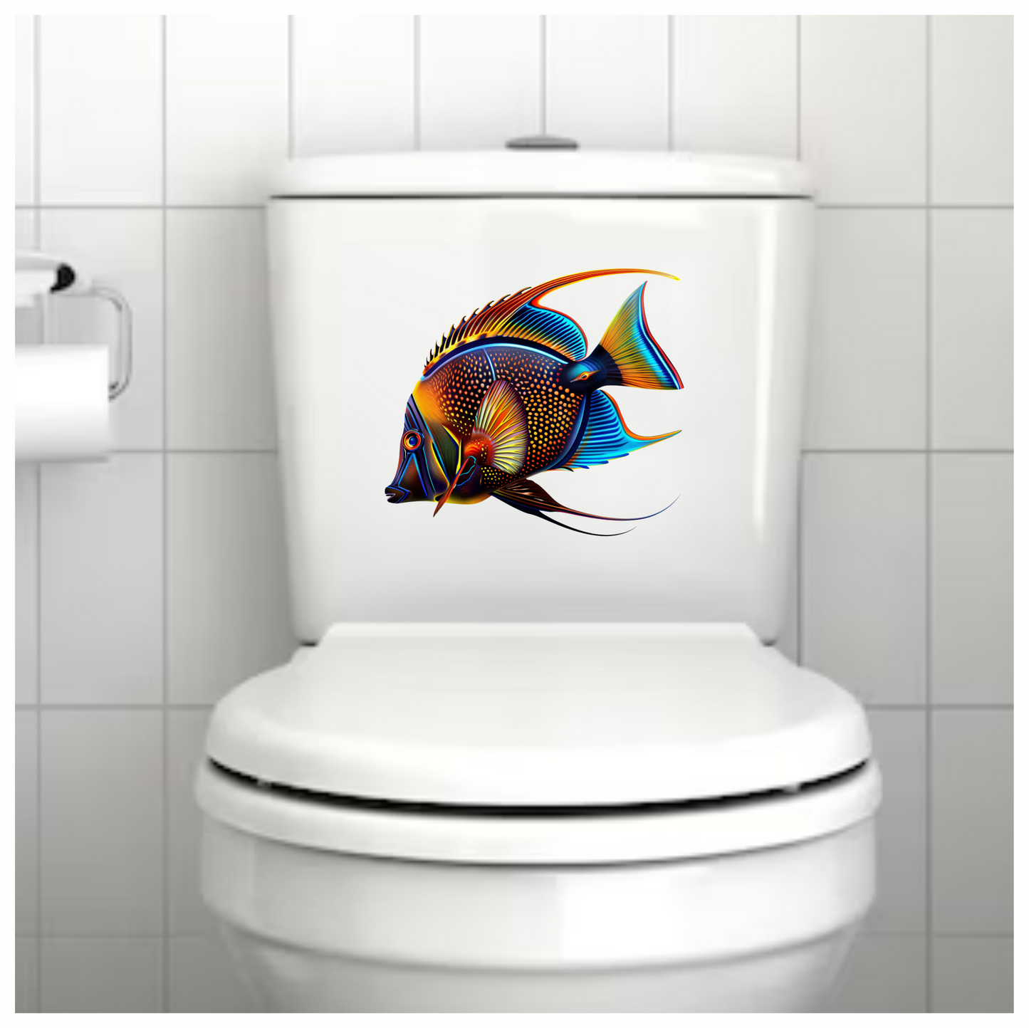 Blue Tropical Fish Angelfish Ocean Vinyl Sticker Decal