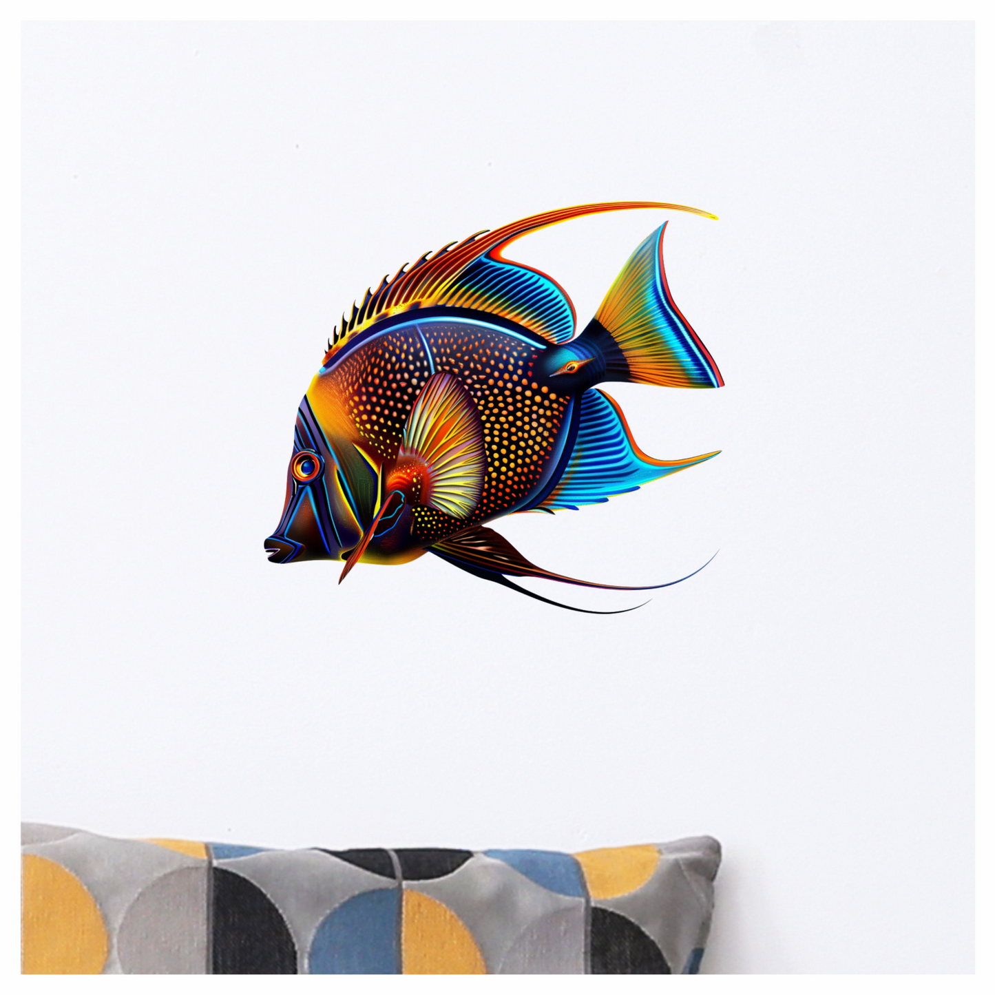 Blue Tropical Fish Angelfish Ocean Vinyl Sticker Decal