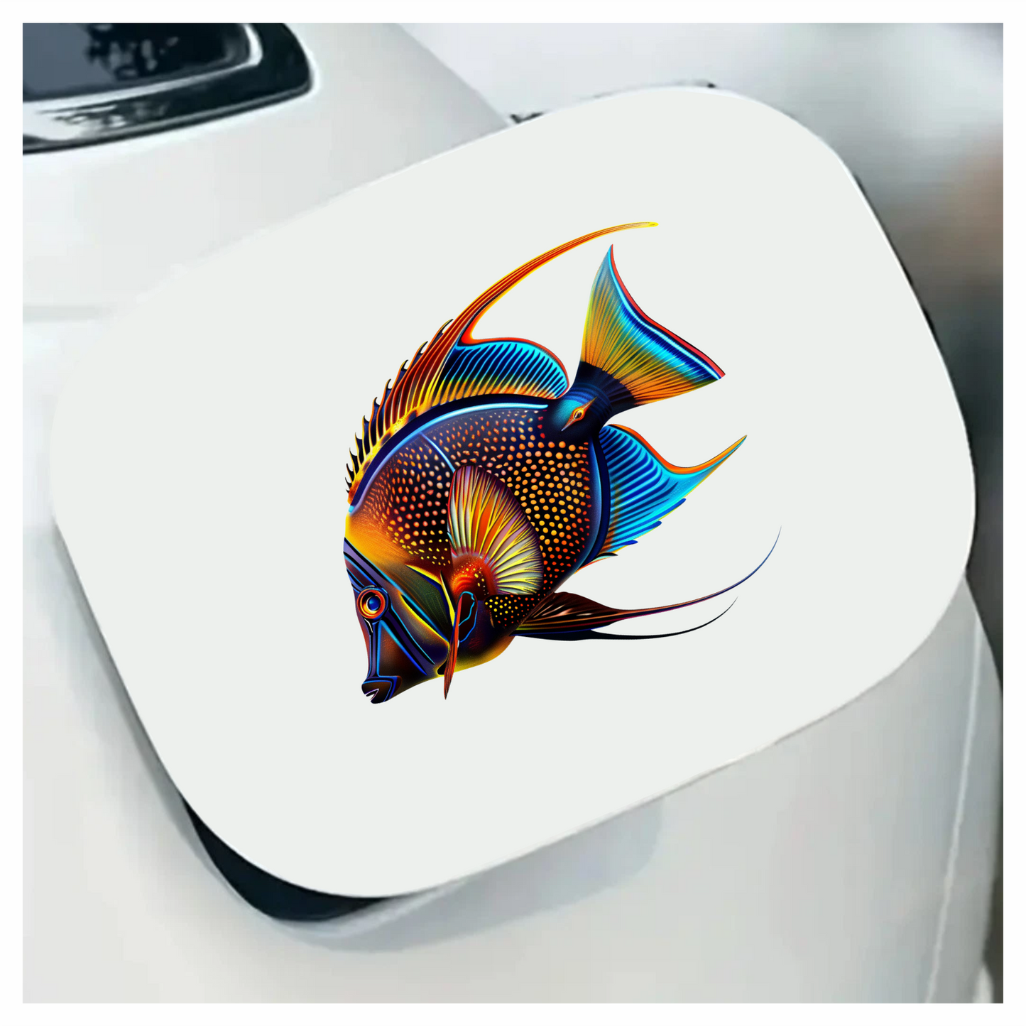Blue Tropical Fish Angelfish Ocean Vinyl Sticker Decal