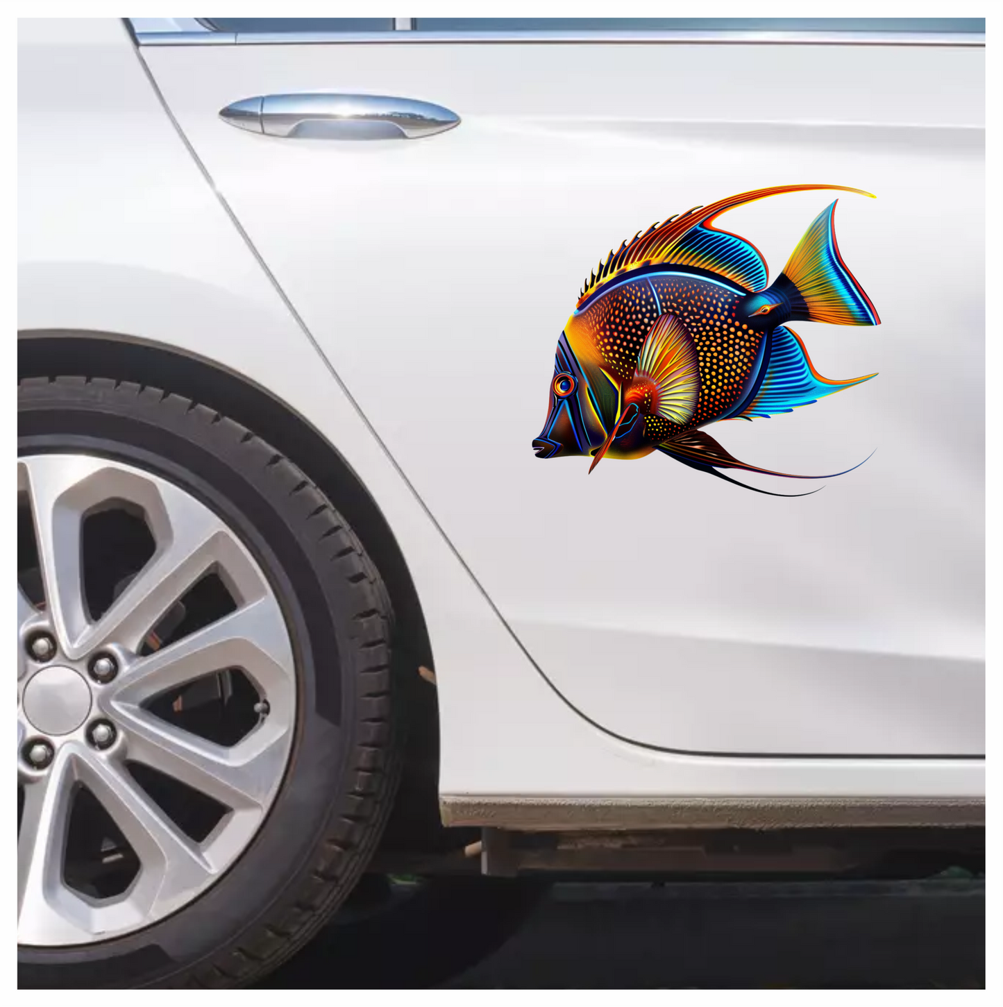 Blue Tropical Fish Angelfish Ocean Vinyl Sticker Decal