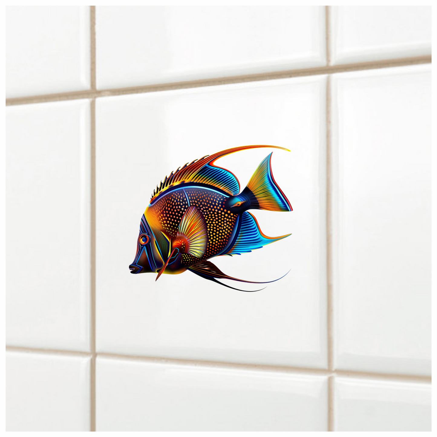 Blue Tropical Fish Angelfish Ocean Vinyl Sticker Decal