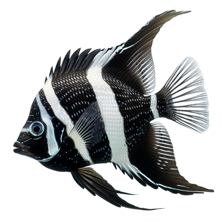 Black White Fish Angelfish Tropical Vinyl Sticker Decal