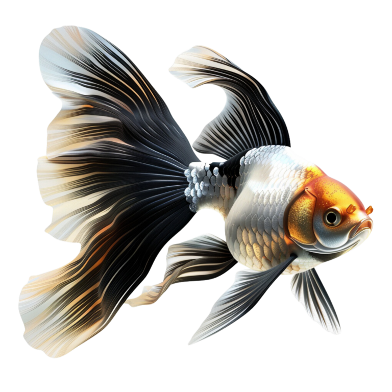 Black White Goldfish Longfin Graceful Vinyl Sticker Decal