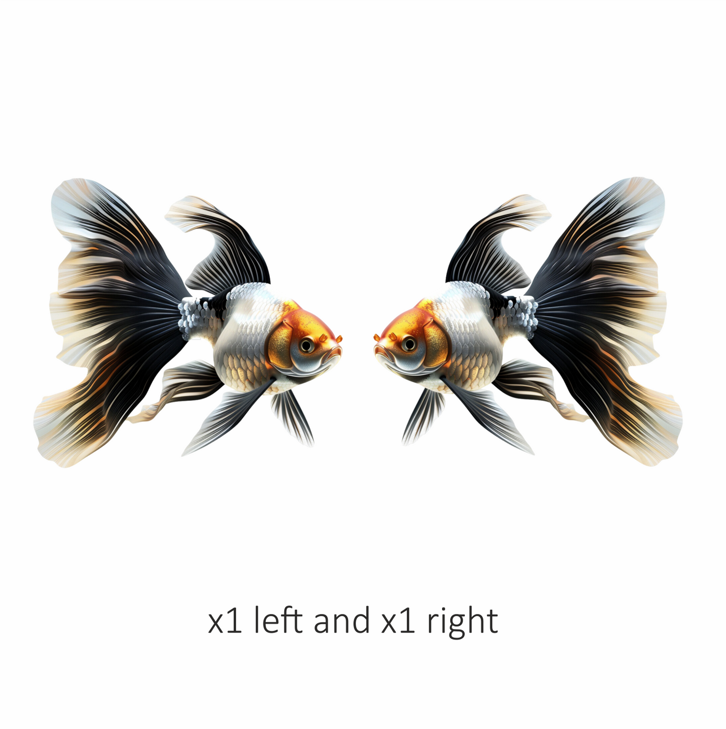 Black White Goldfish Longfin Graceful Vinyl Sticker Decal