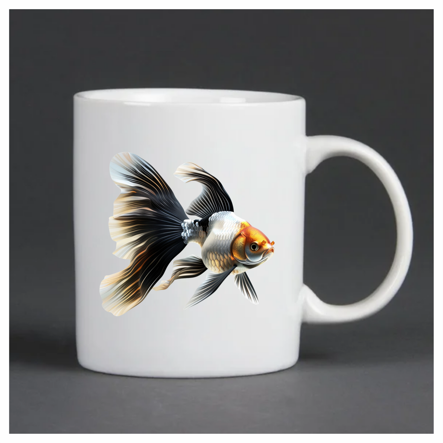 Black White Goldfish Longfin Graceful Vinyl Sticker Decal