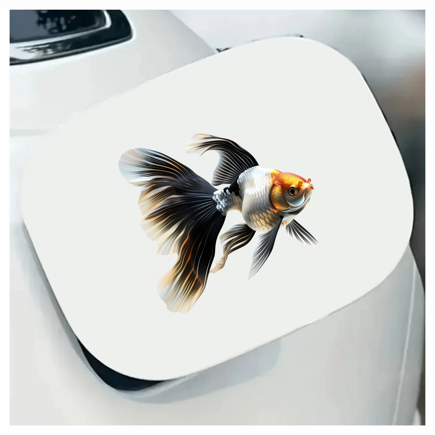 Black White Goldfish Longfin Graceful Vinyl Sticker Decal
