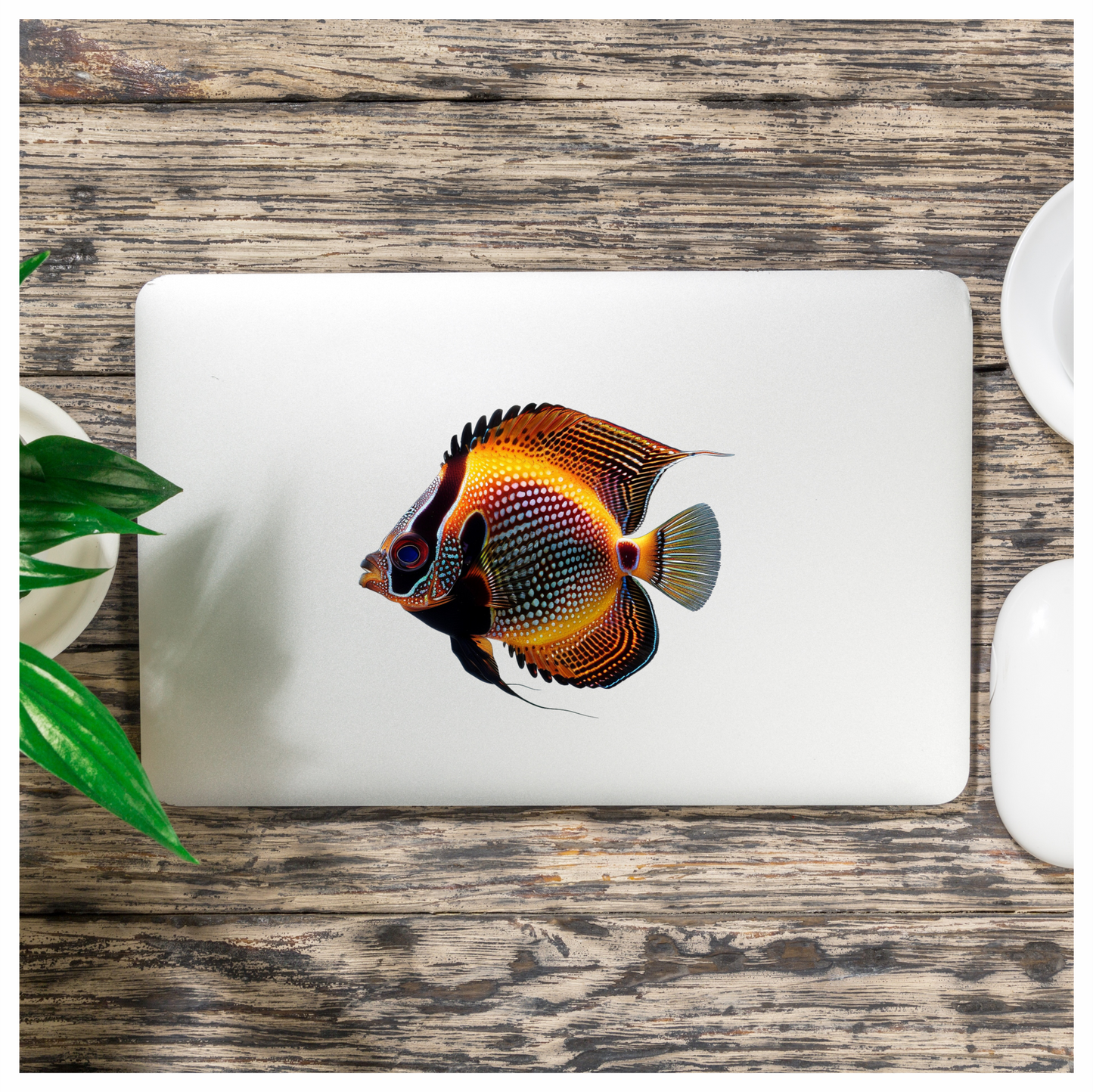 Orange Fish Butterfly Marine Tropical Vinyl Sticker Decal