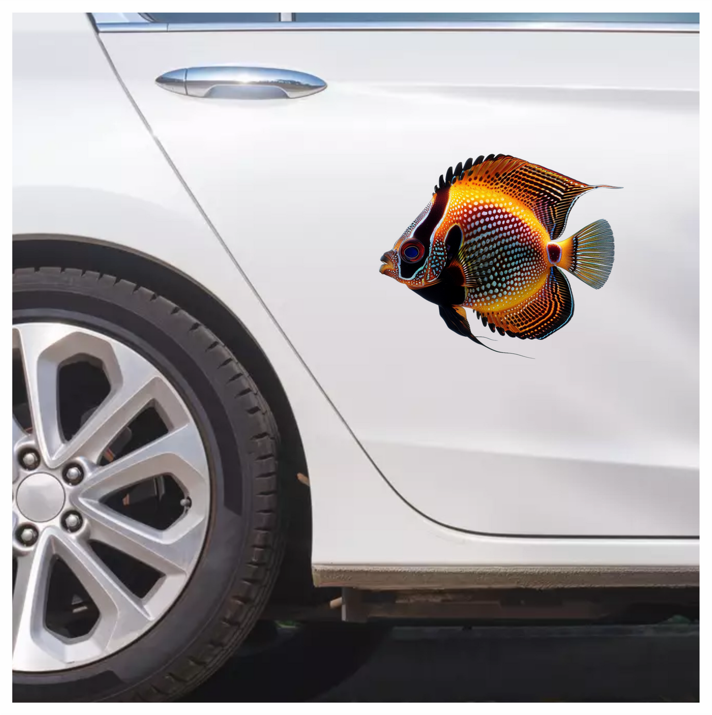 Orange Fish Butterfly Marine Tropical Vinyl Sticker Decal