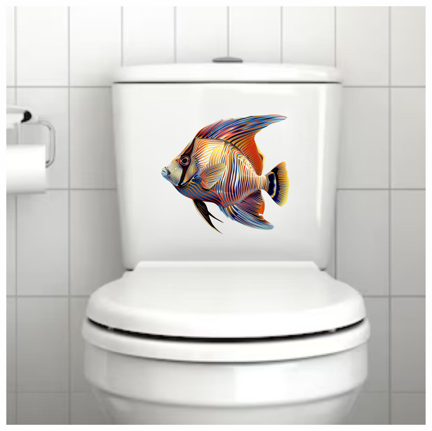 Striped Colorful Tropical Fish Vinyl Sticker Decal