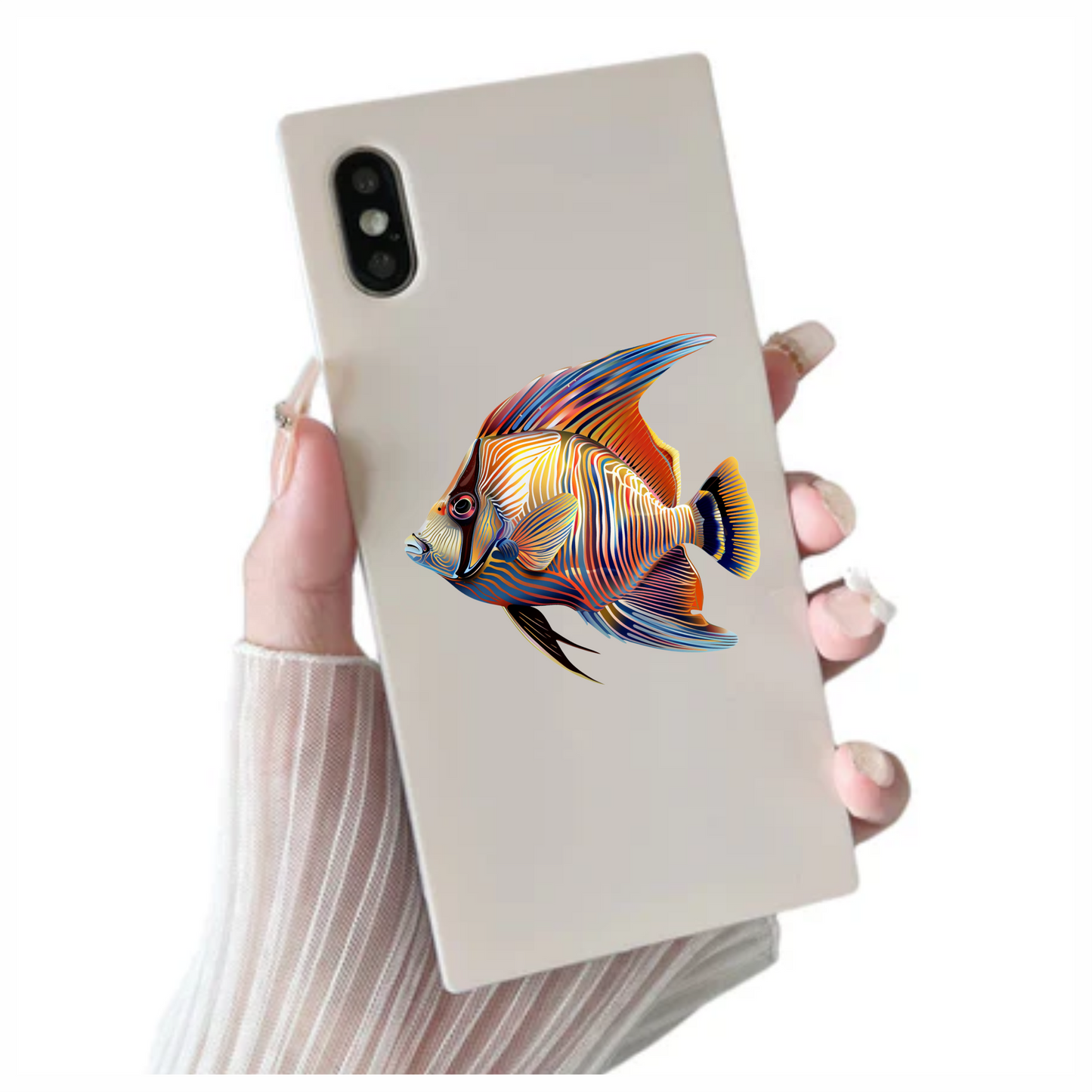 Striped Colorful Tropical Fish Vinyl Sticker Decal