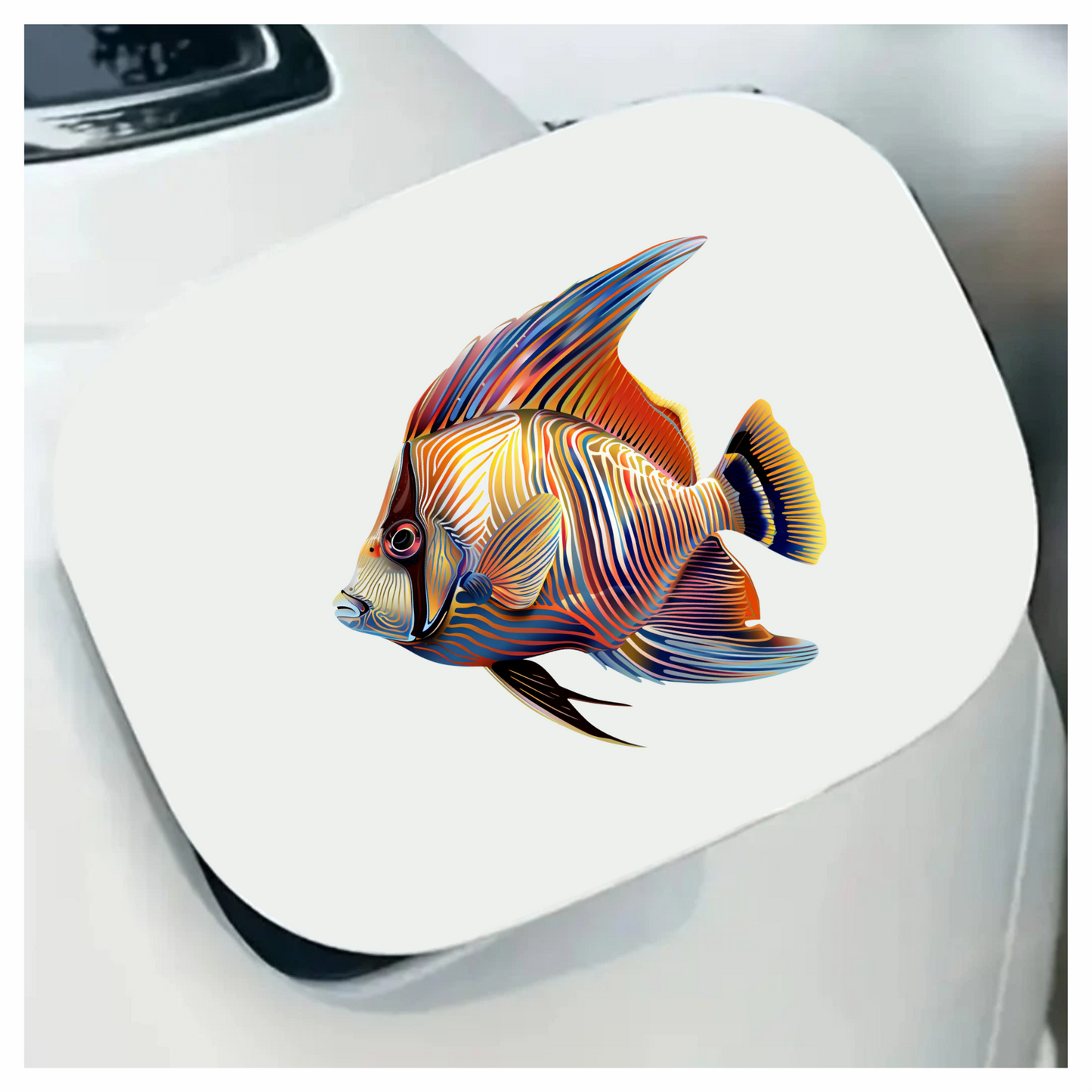 Striped Colorful Tropical Fish Vinyl Sticker Decal