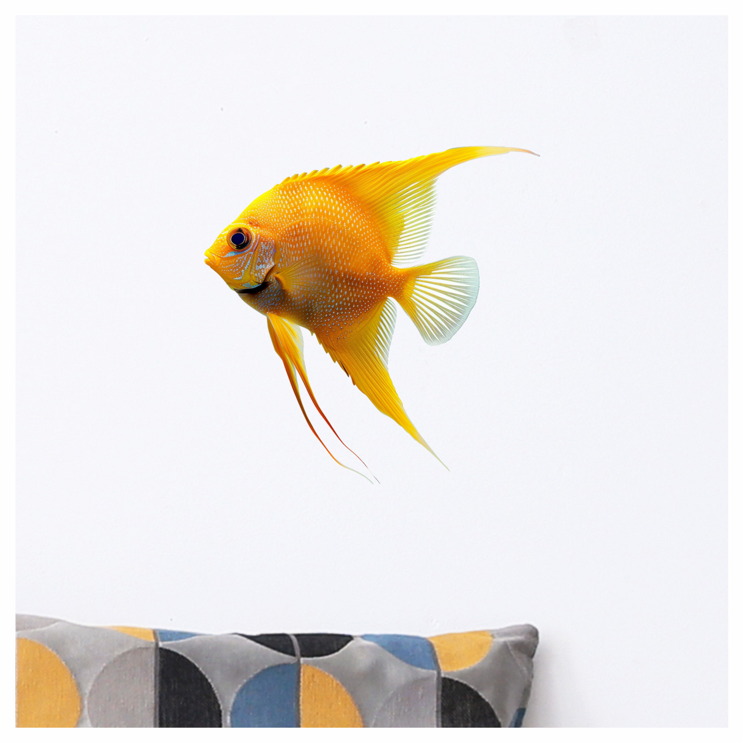 Orange Fish Freshwater Angelfish Side Vinyl Sticker Decal