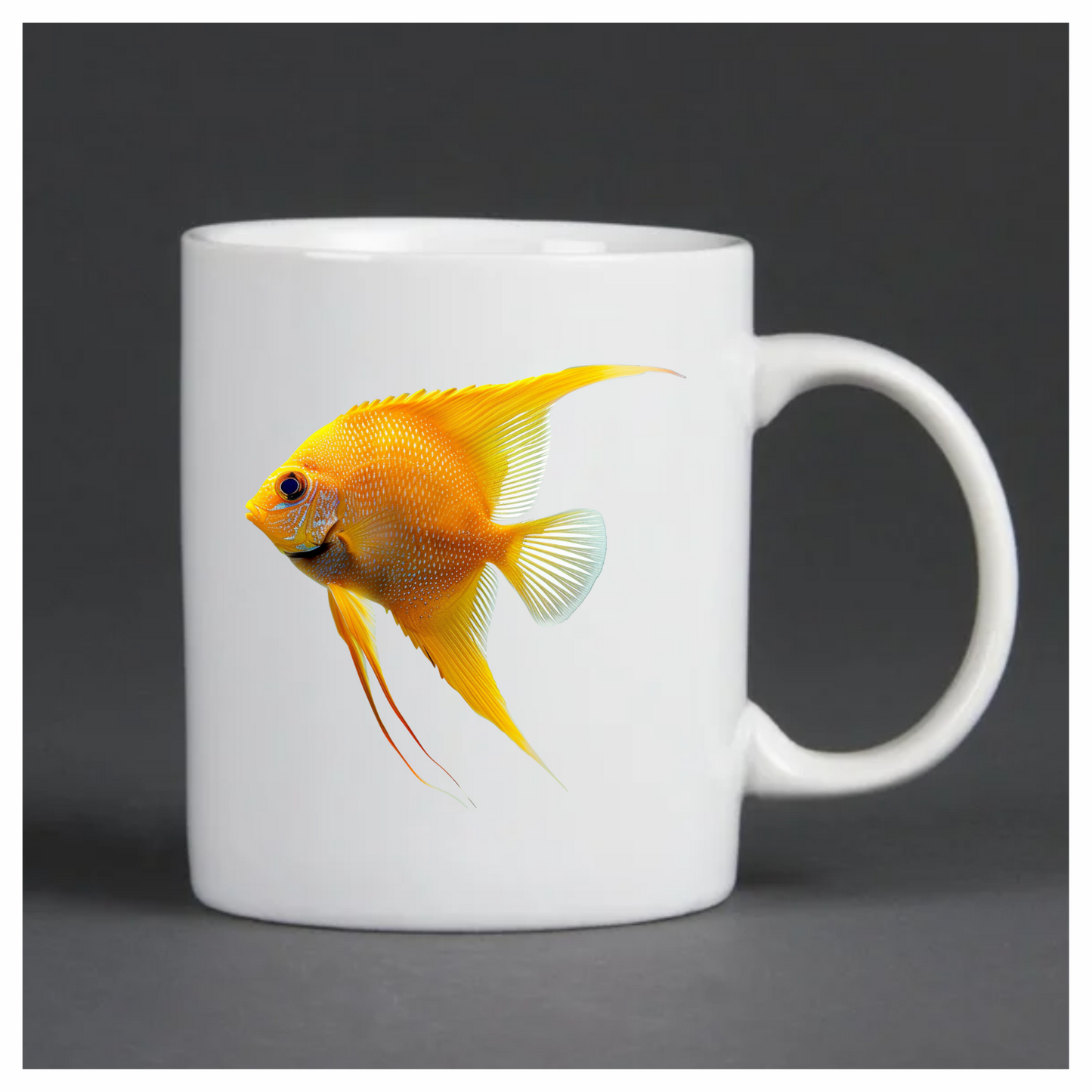 Orange Fish Freshwater Angelfish Side Vinyl Sticker Decal