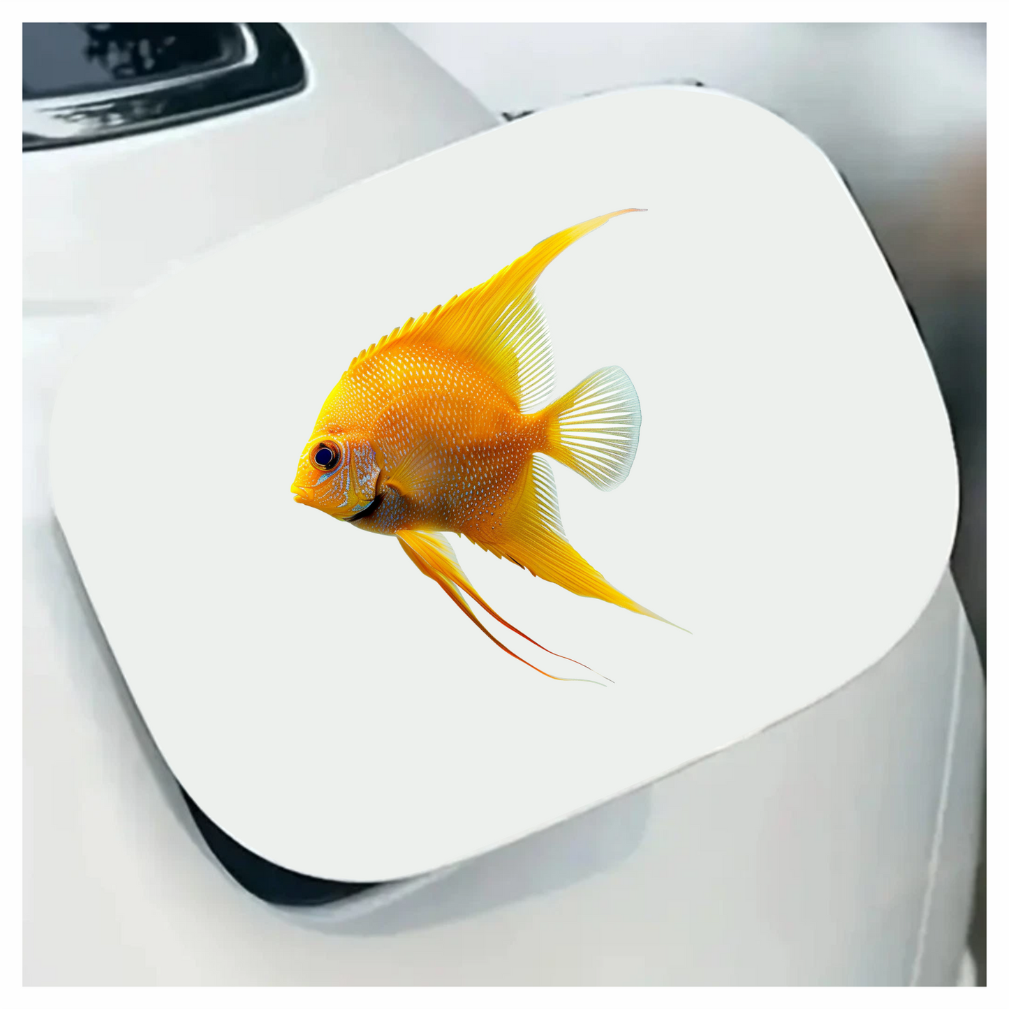 Orange Fish Freshwater Angelfish Side Vinyl Sticker Decal