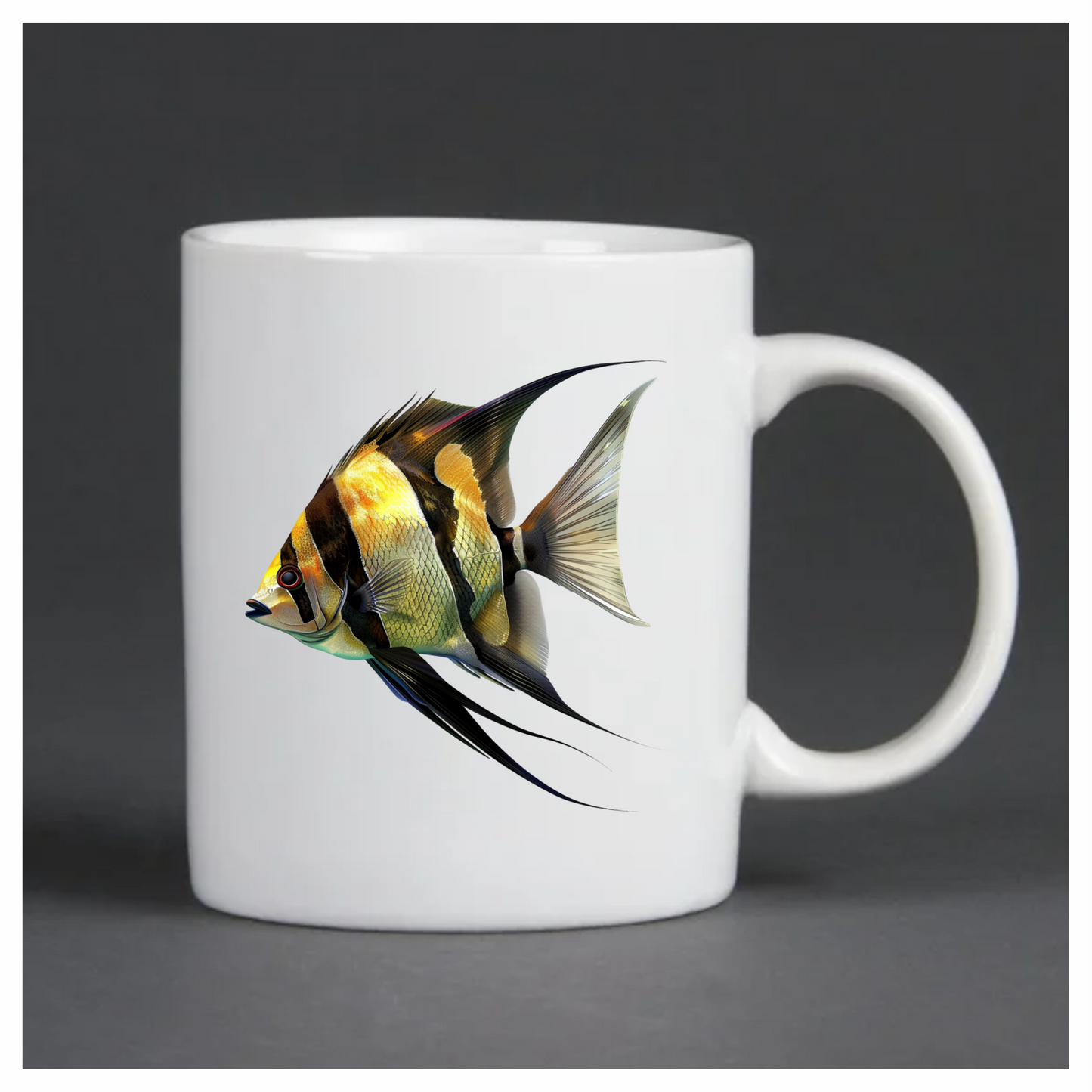 Yellow Fish Freshwater Angelfish Side Vinyl Sticker Decal