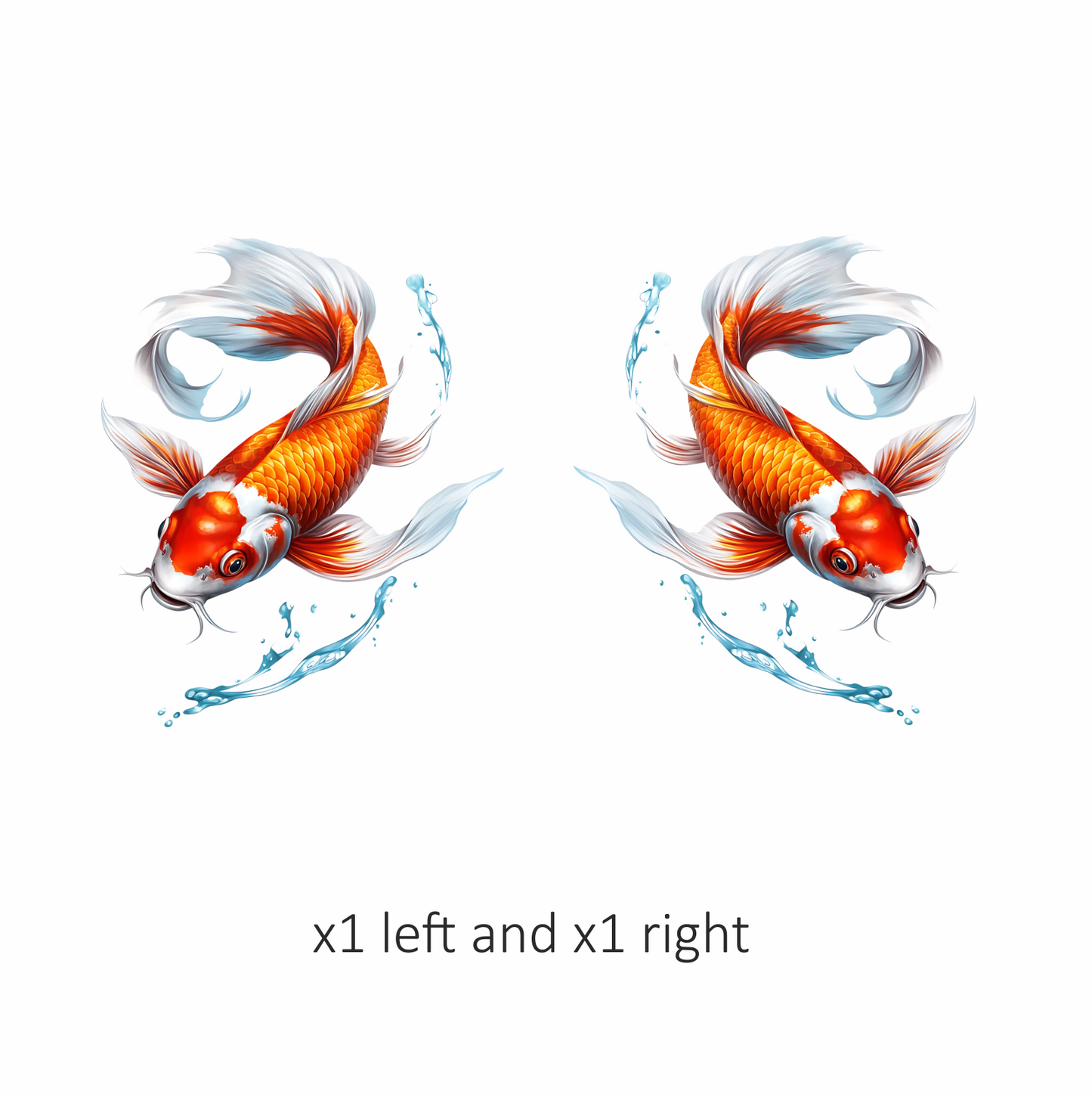 Orange Koi Fish Swimming Water Vinyl Sticker Decal