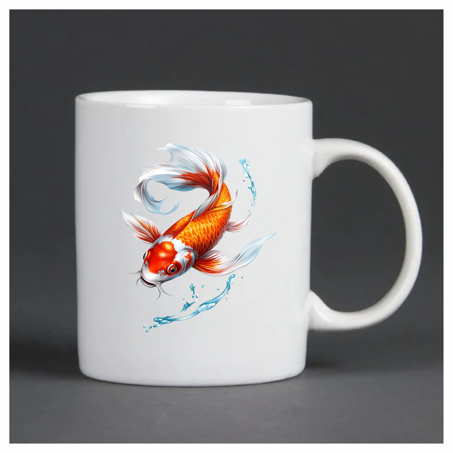 Orange Koi Fish Swimming Water Vinyl Sticker Decal