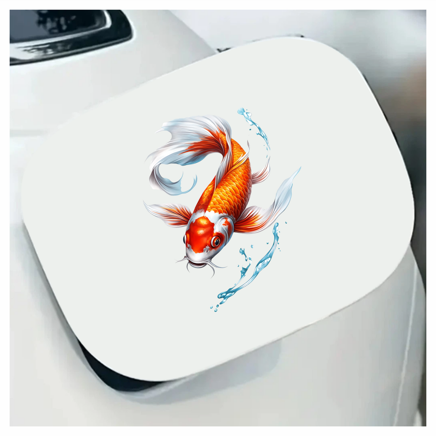 Orange Koi Fish Swimming Water Vinyl Sticker Decal