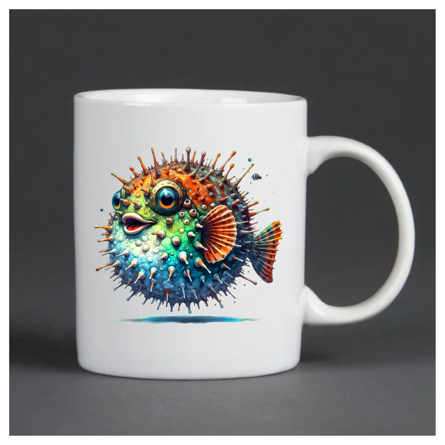 Blue Spiky Puffer Fish Ocean Vinyl Sticker Decal