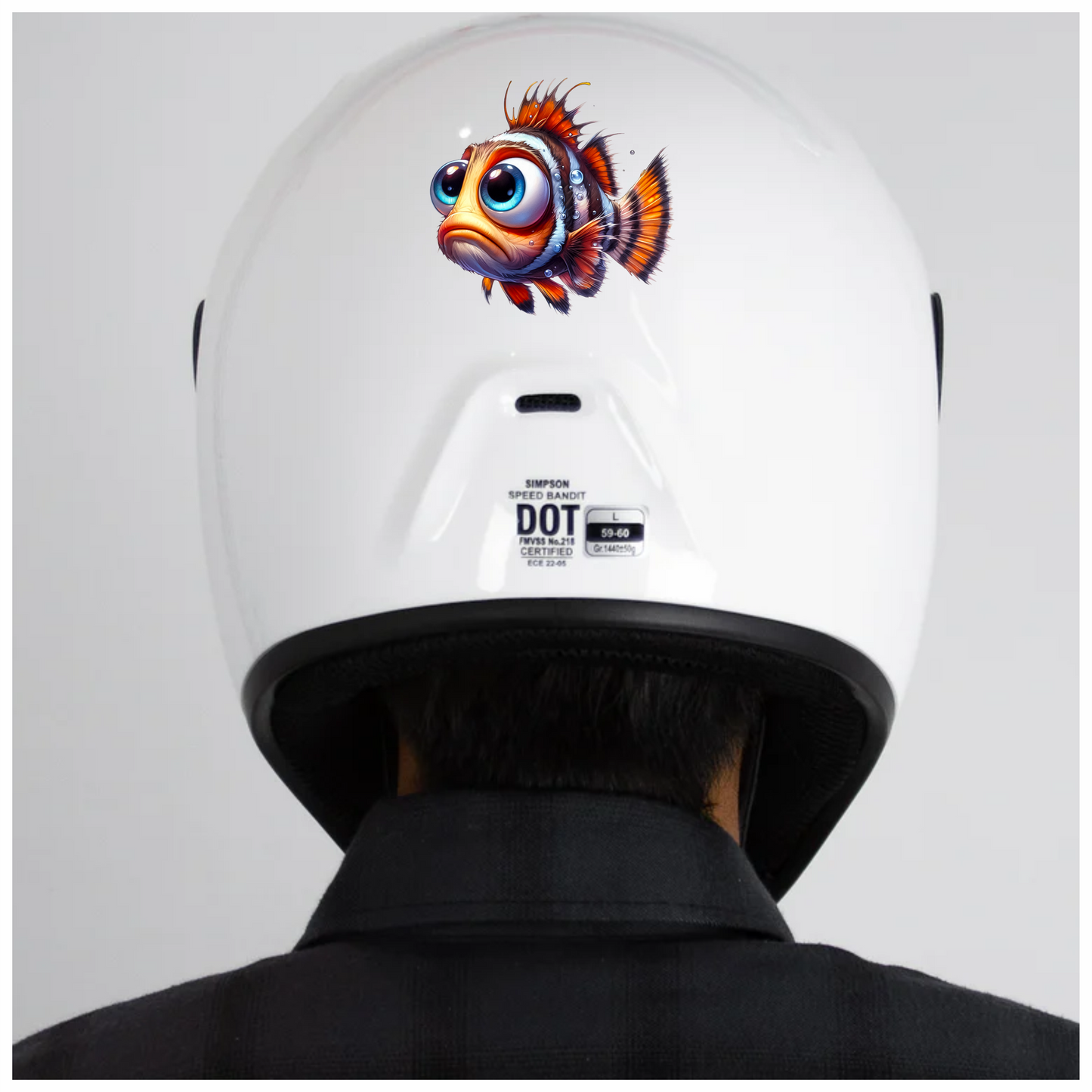 z Orange Fish Cartoon Big Eyes Vinyl Sticker Decal