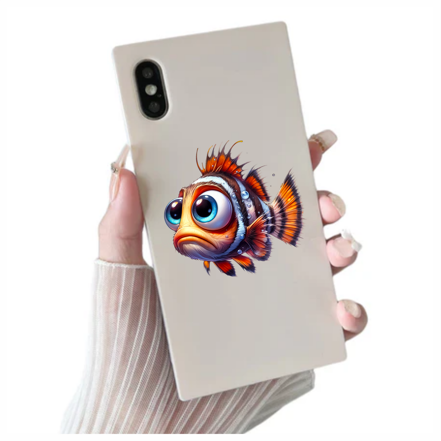 z Orange Fish Cartoon Big Eyes Vinyl Sticker Decal