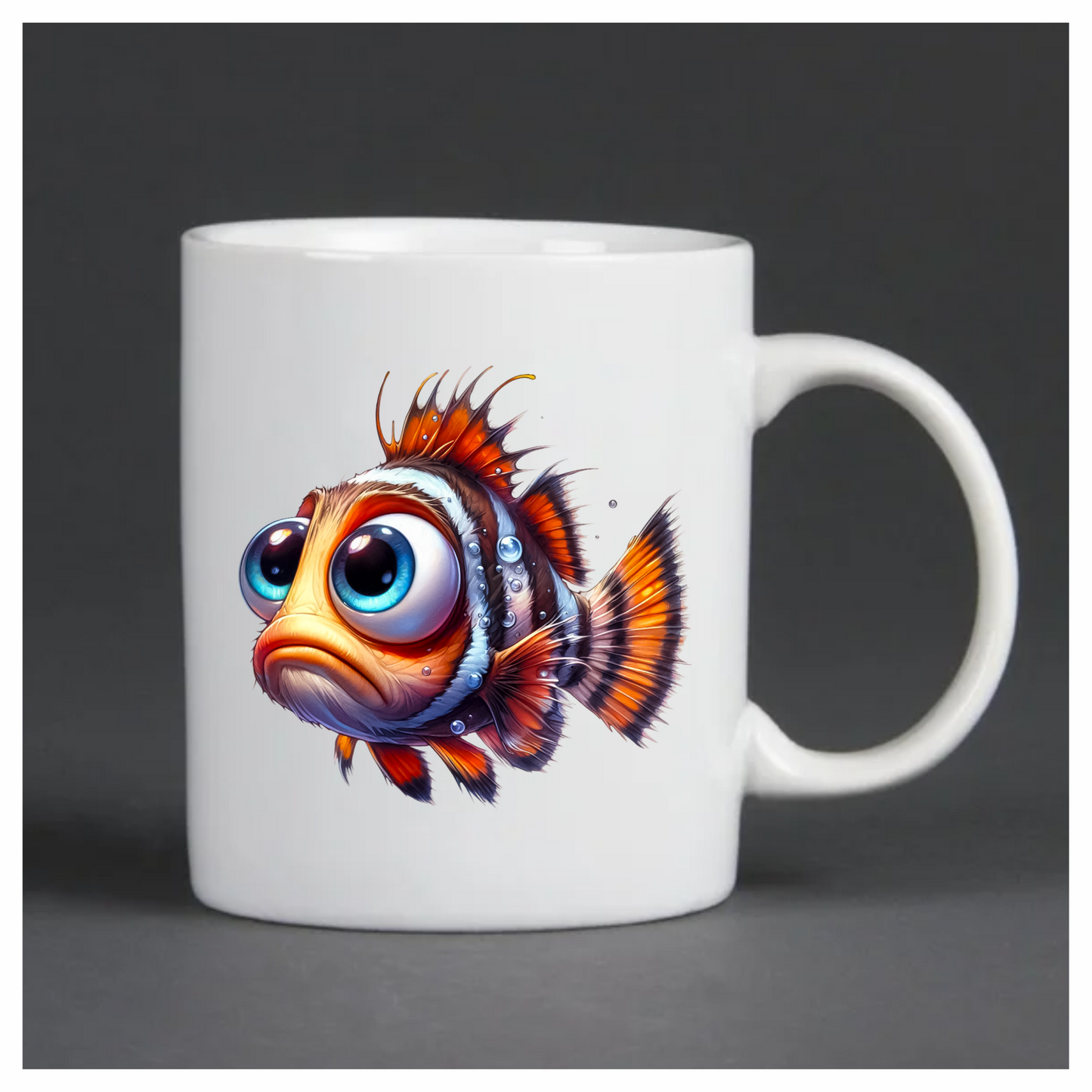 z Orange Fish Cartoon Big Eyes Vinyl Sticker Decal