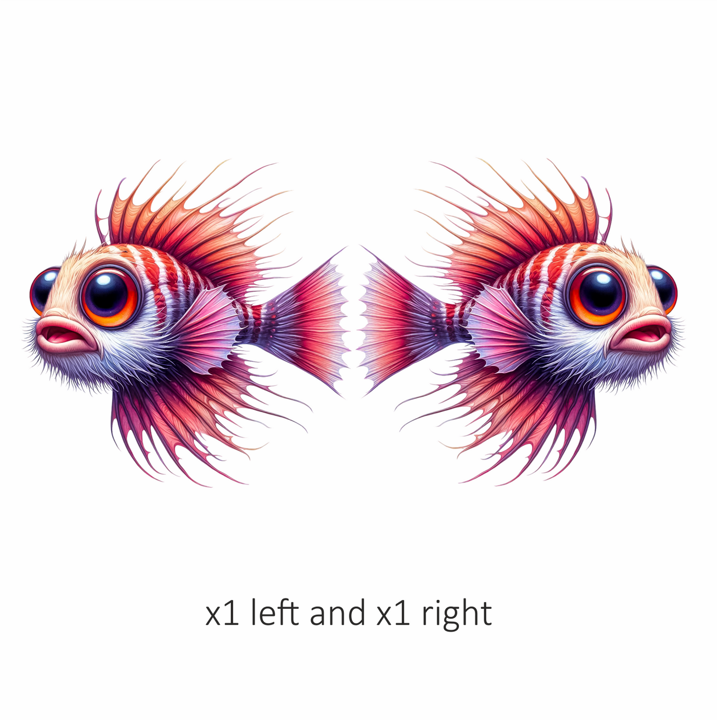 Red Striped Bigeye Tropical Fish Vinyl Sticker Decal
