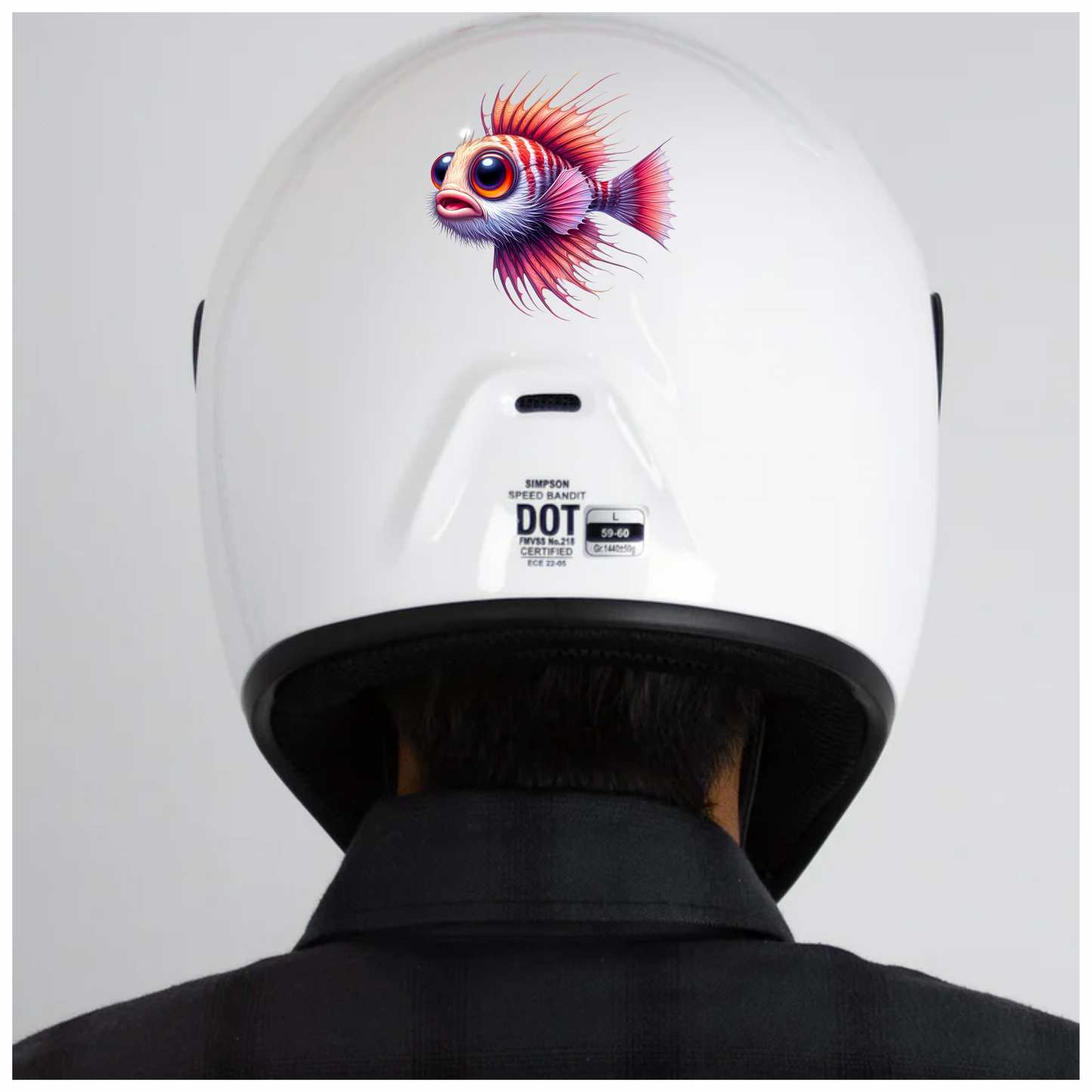 Red Striped Bigeye Tropical Fish Vinyl Sticker Decal