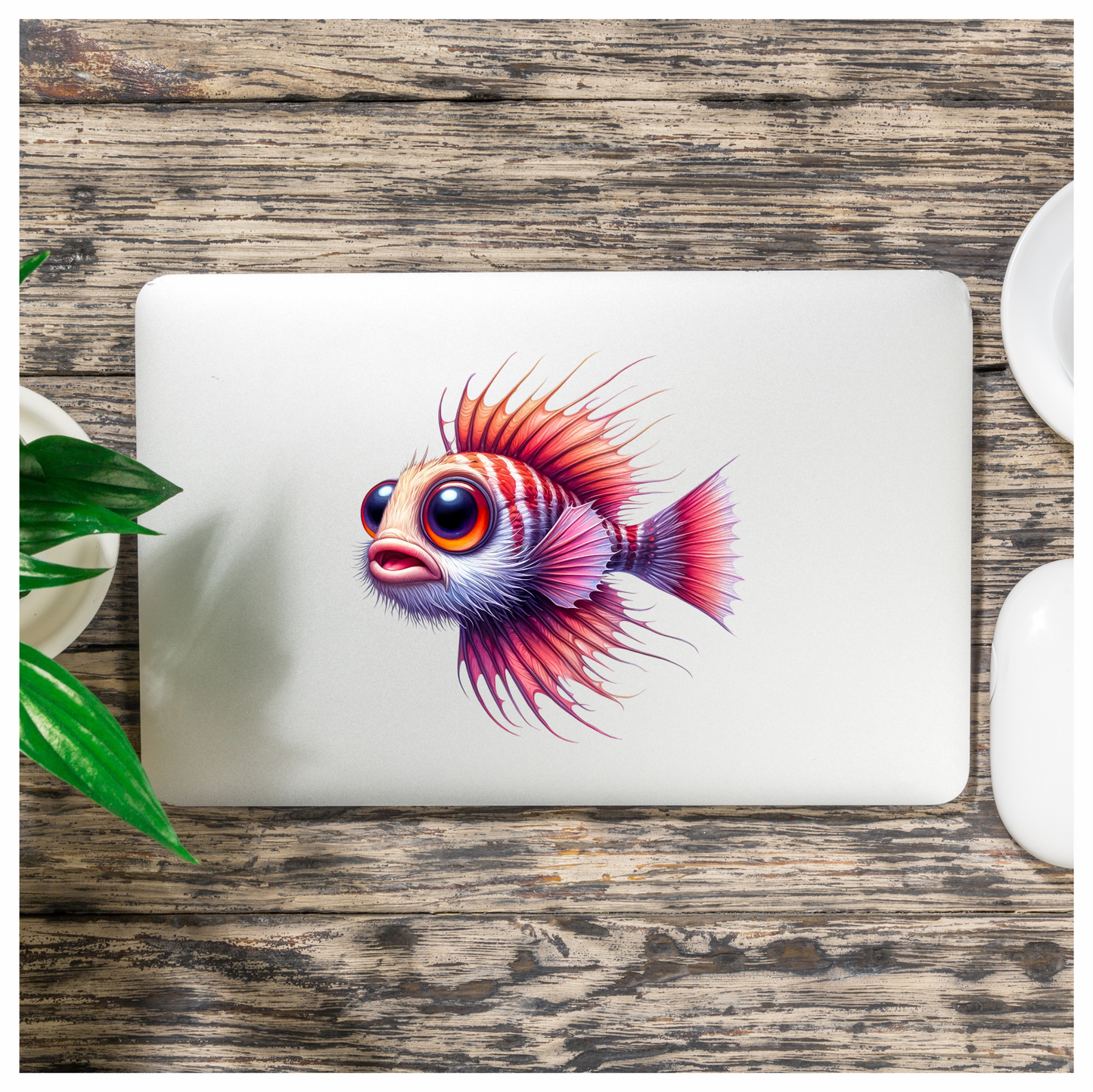 Red Striped Bigeye Tropical Fish Vinyl Sticker Decal