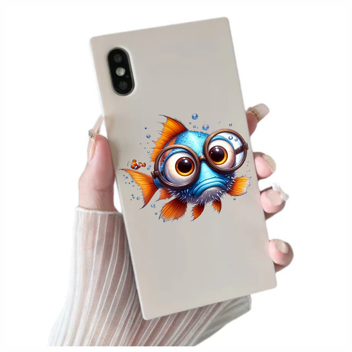 Blue Fish Wearing Glasses Ocean Vinyl Sticker Decal
